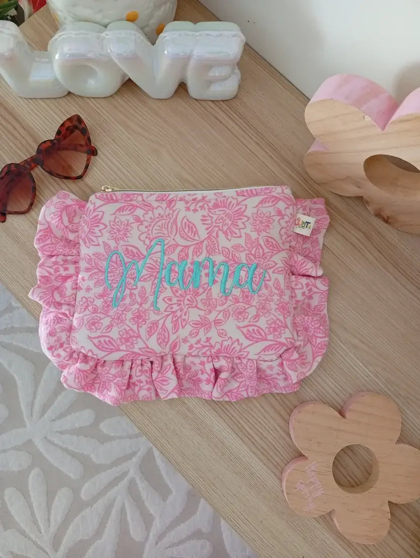 Mini Pochette souple | Fleurs Rose