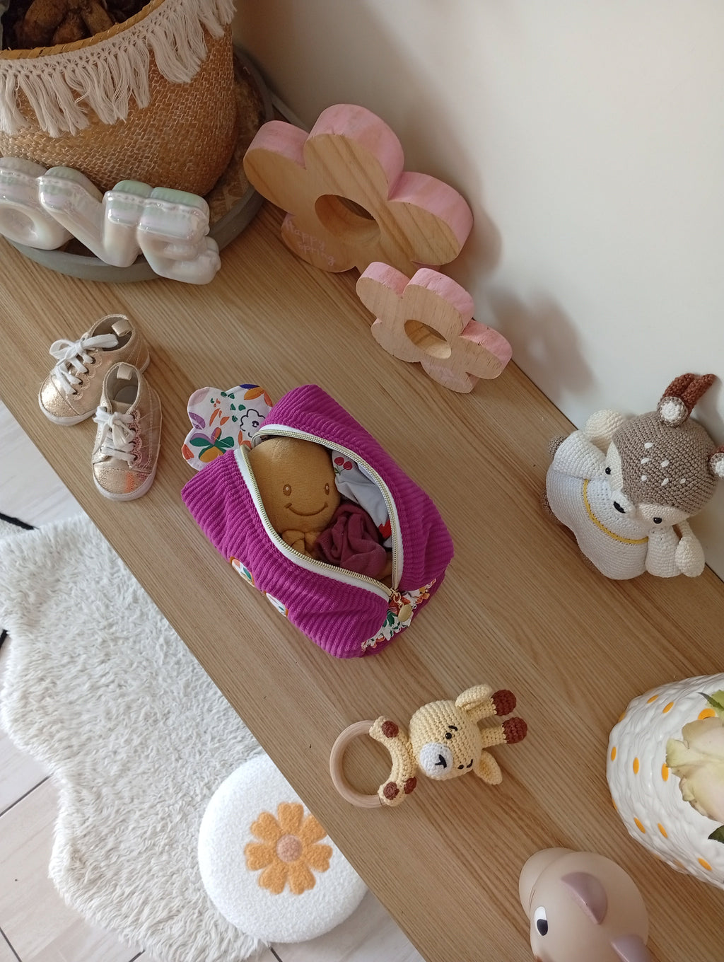 Mini trousse Coquillage Lettre | Cyclamen - Violette