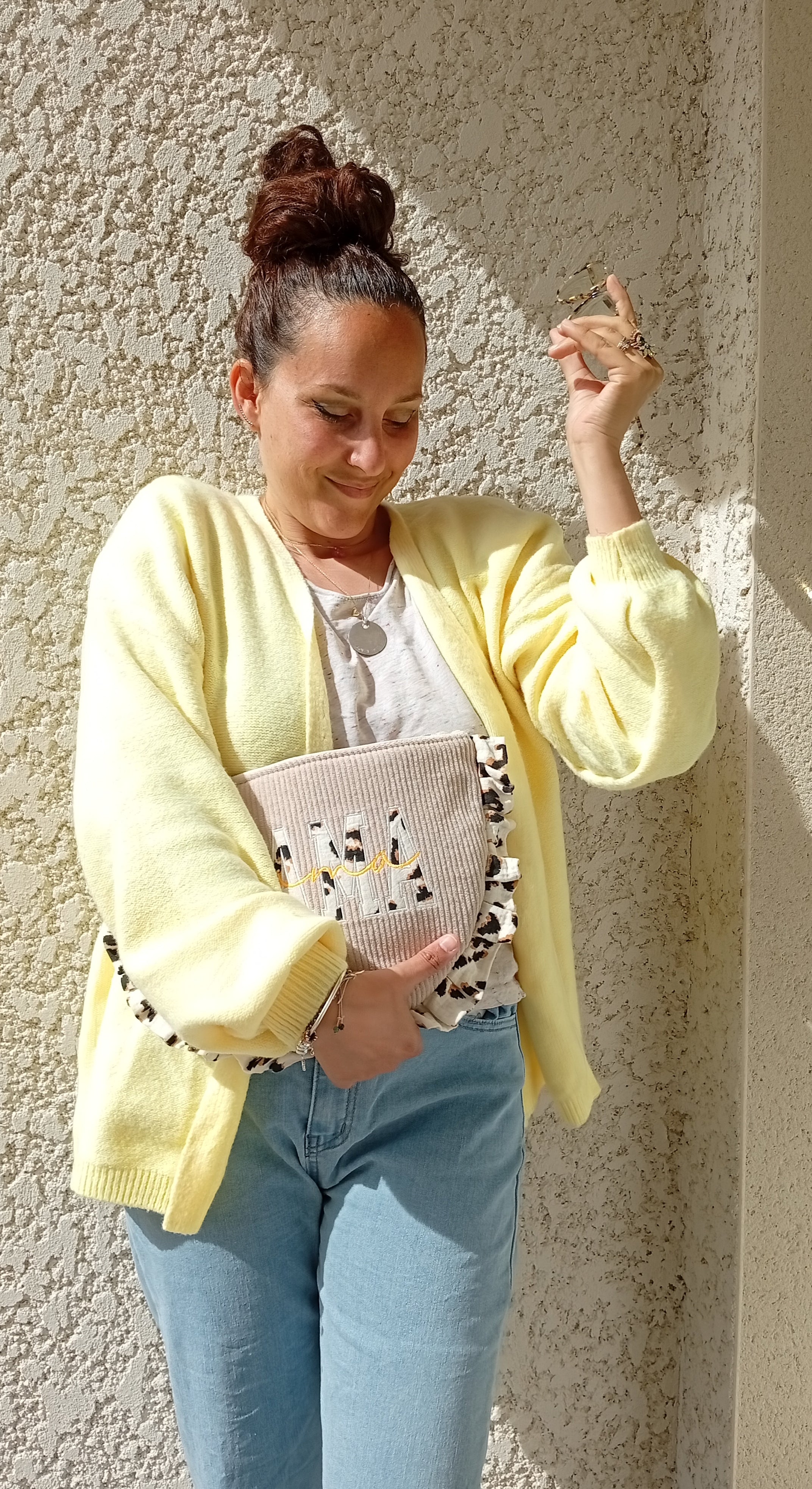 Mama Pochette Beige | Léopard Rose