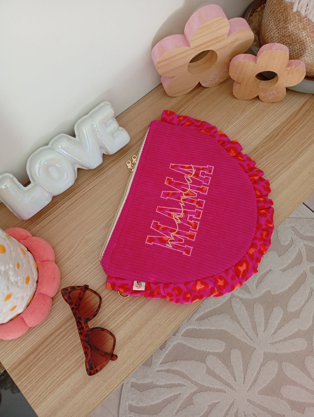 Mama Pochette Fuchsia | Léopard Rose