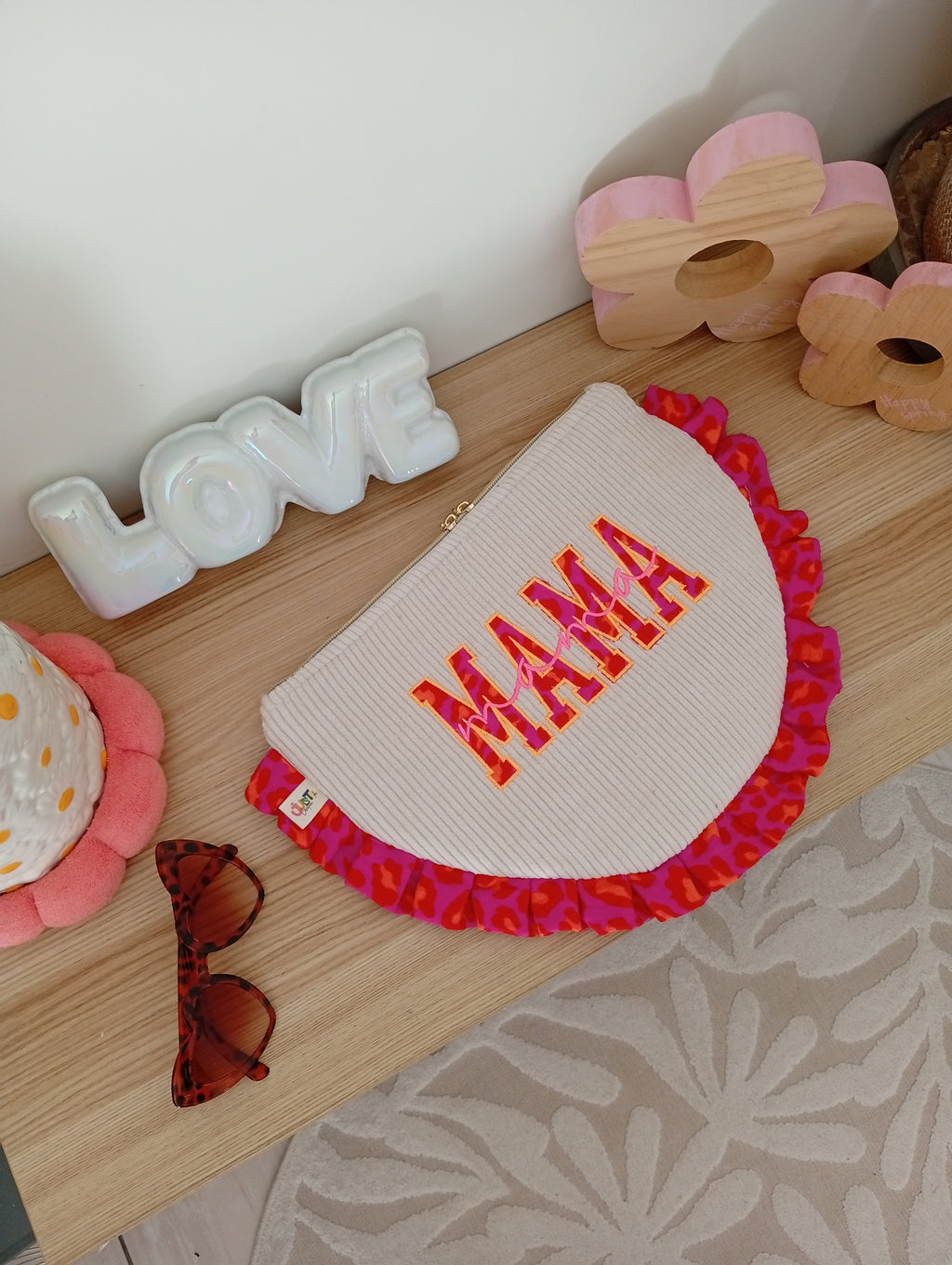 Mama Pochette Beige | Léopard Rose