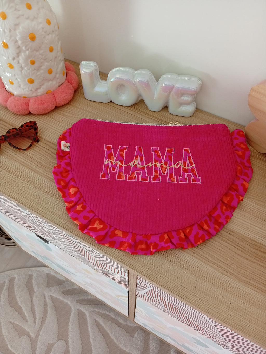 Mama Pochette Fuchsia | Léopard Rose
