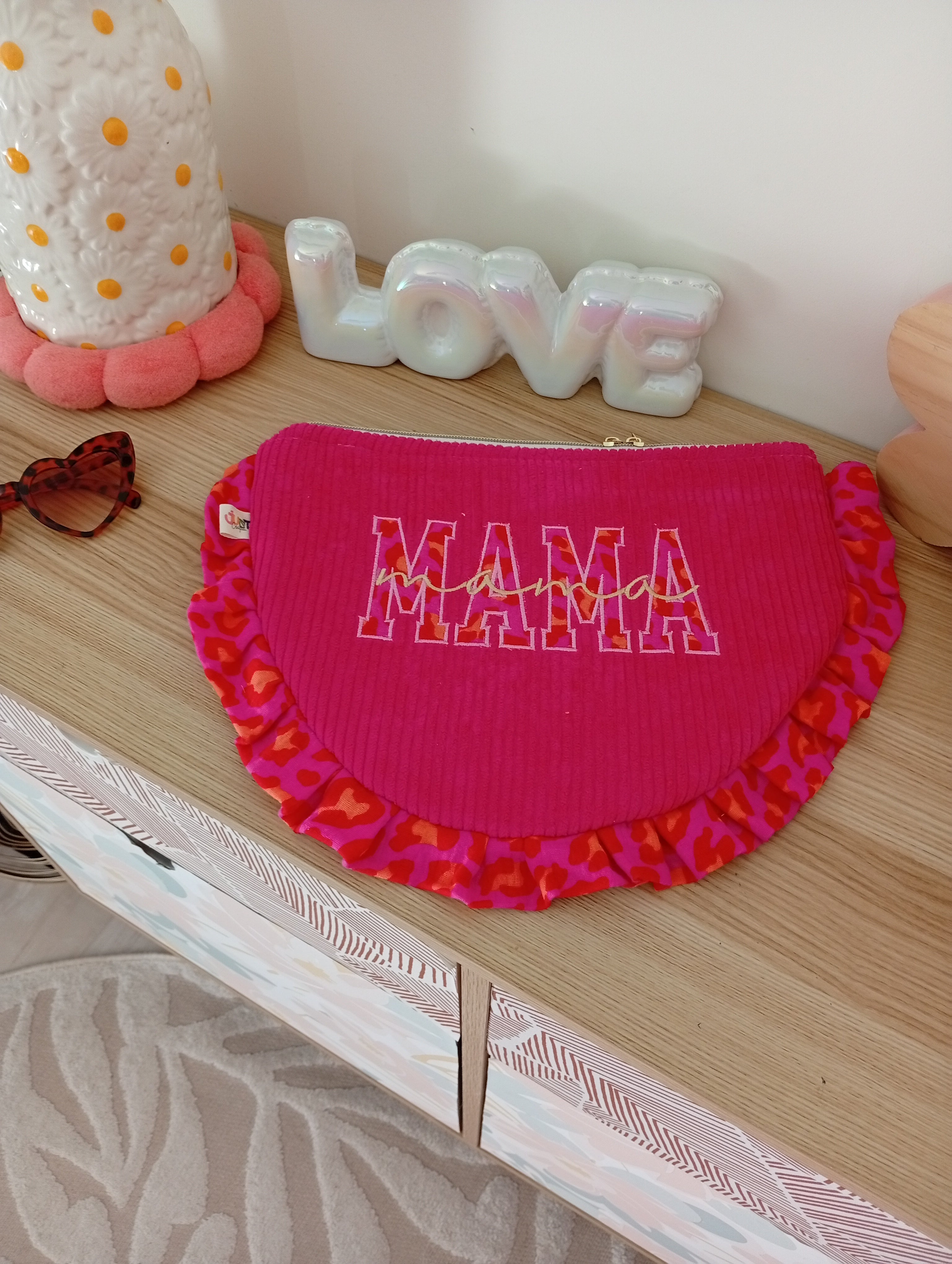 Mama Pochette Fuchsia | Léopard Rose