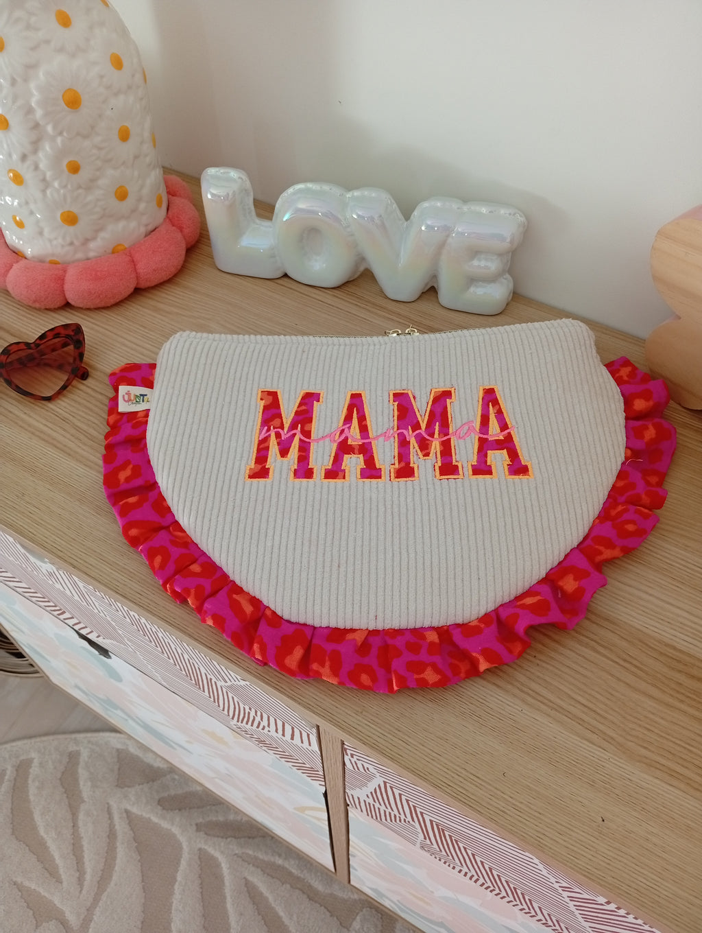 Mama Pochette Beige | Léopard Rose