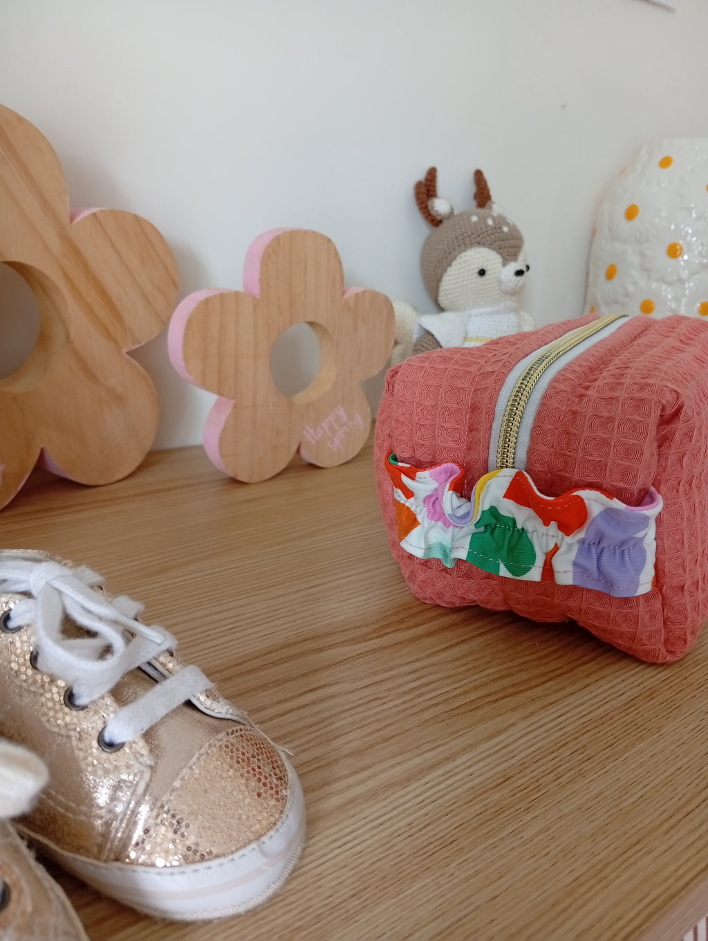 Mini trousse Coquillage Lettre | Marsala - Coeur