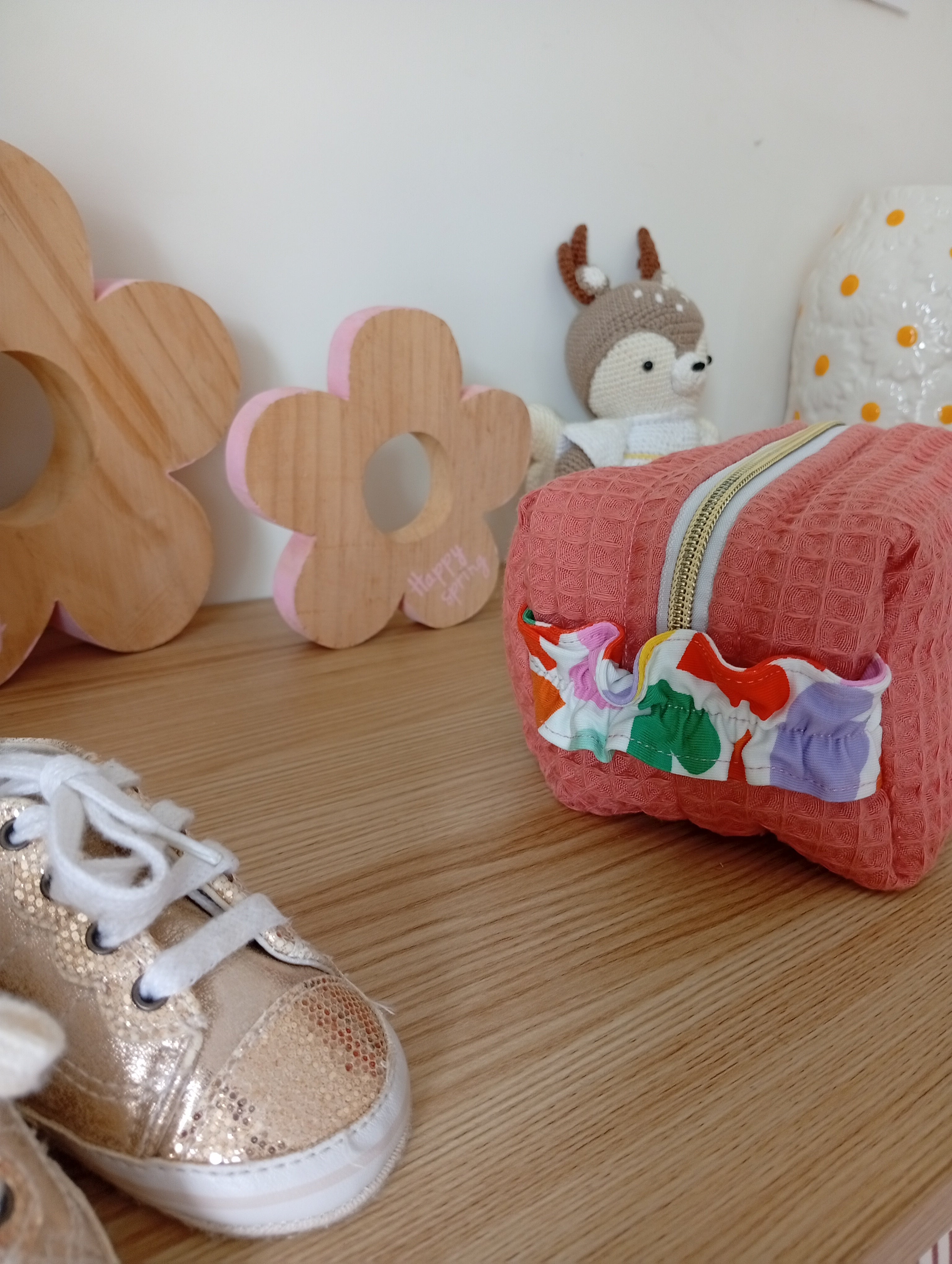 Mini trousse Coquillage Lettre | Marsala - Coeur