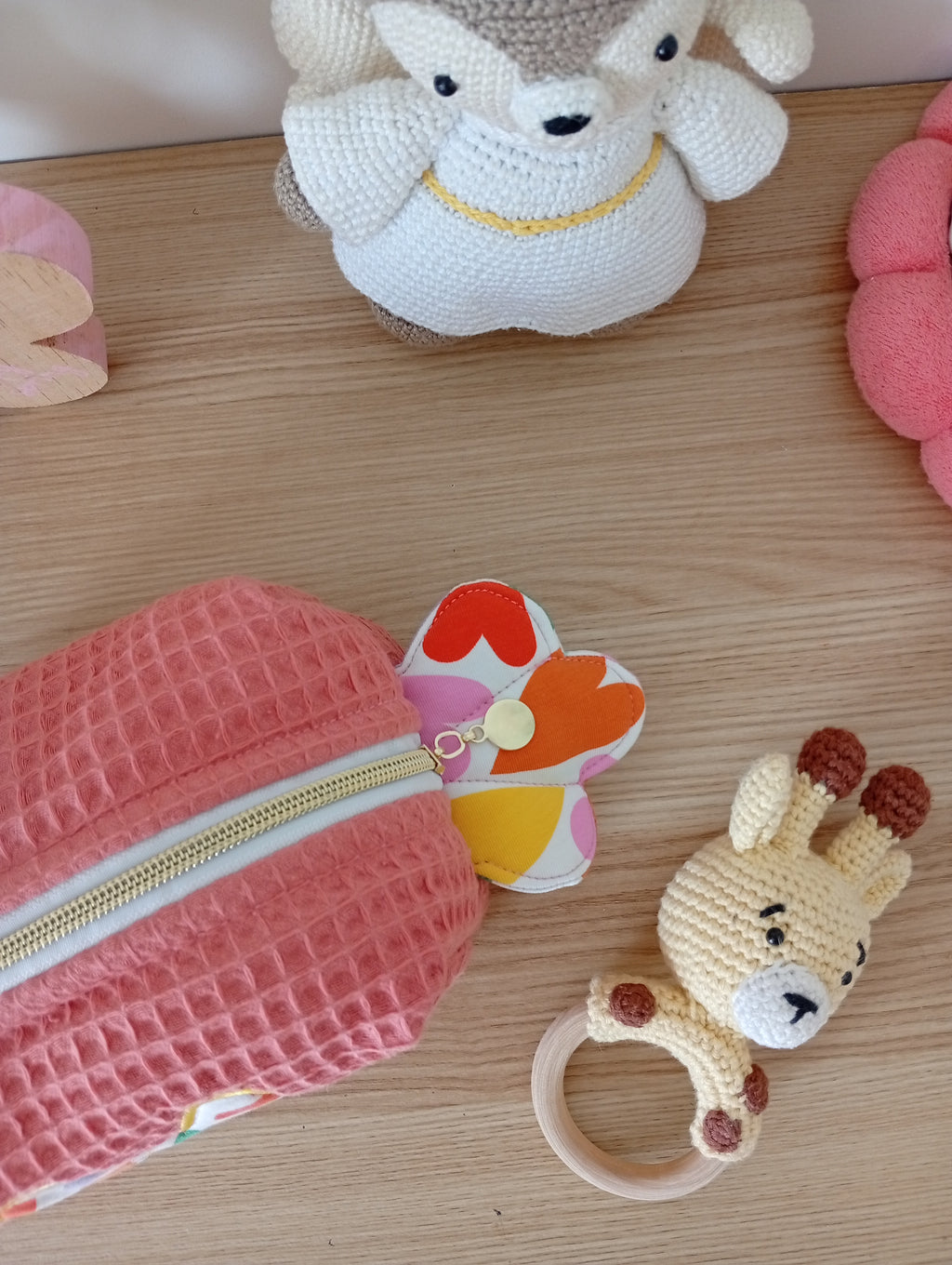 Mini trousse Coquillage Lettre | Marsala - Coeur