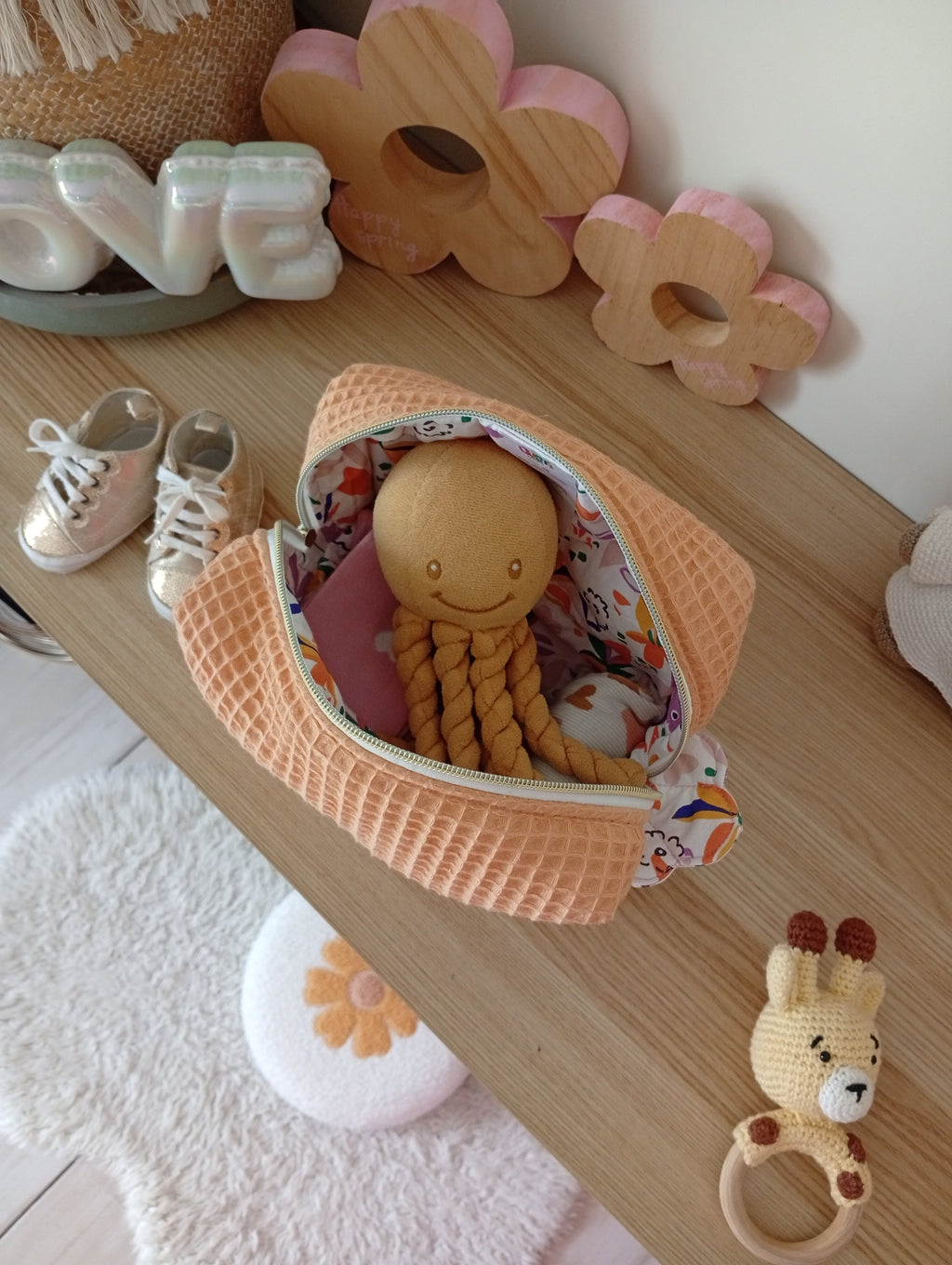 Trousse Coquillage Lama | Melon-Violette