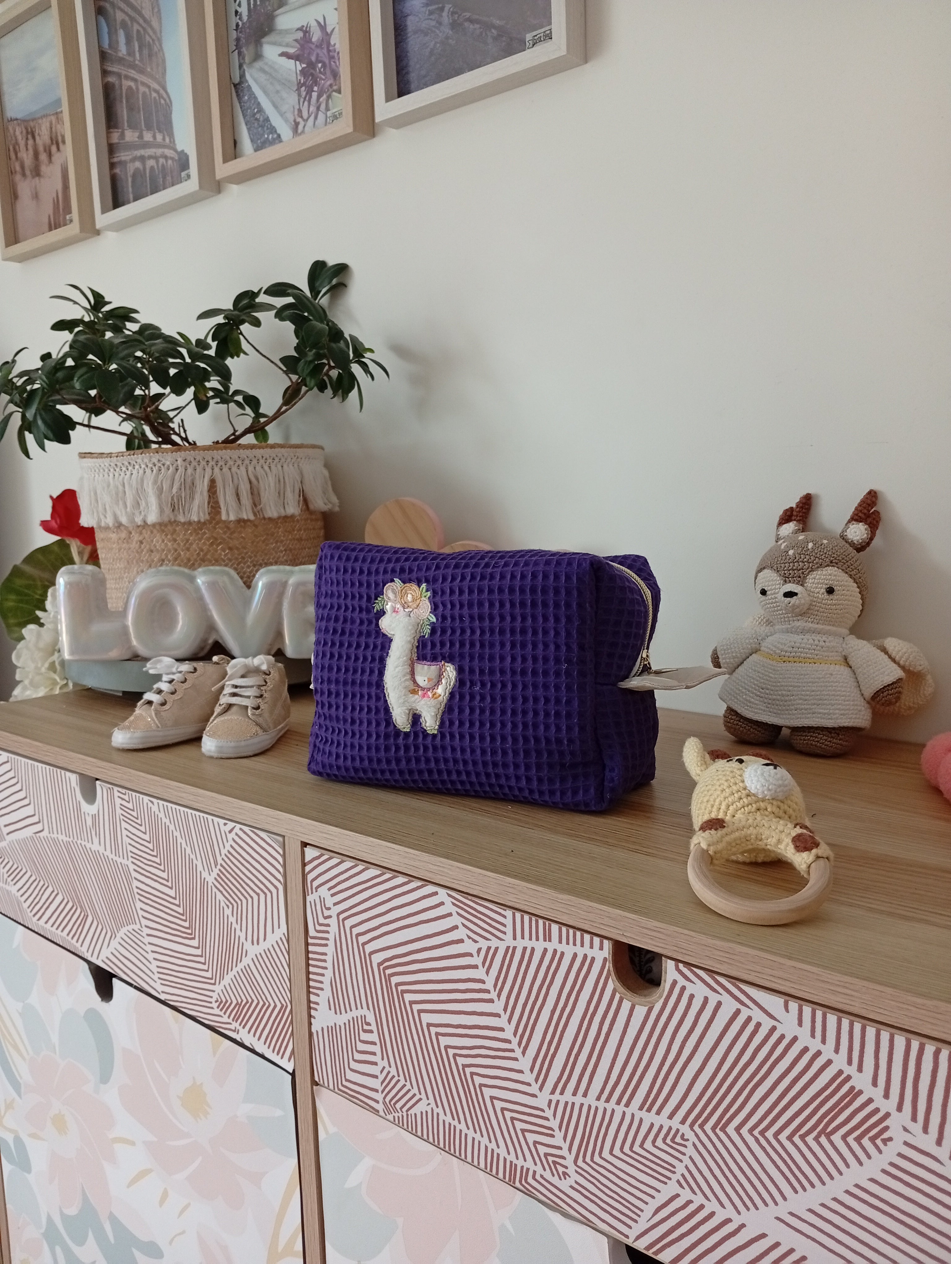 Trousse Coquillage Lama | Violet Foncé-Hirondelle