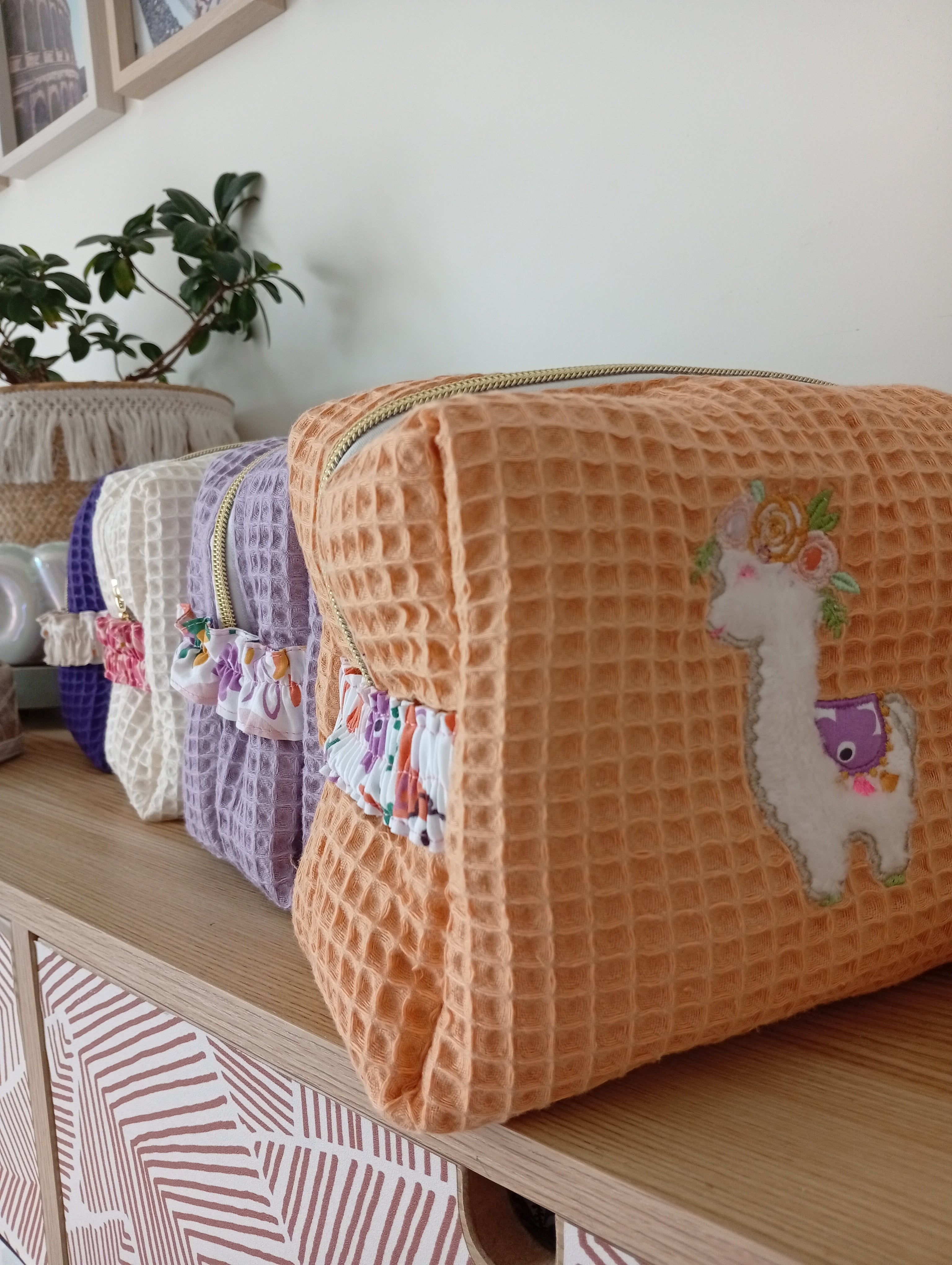 Trousse Coquillage Lama | Melon-Violette