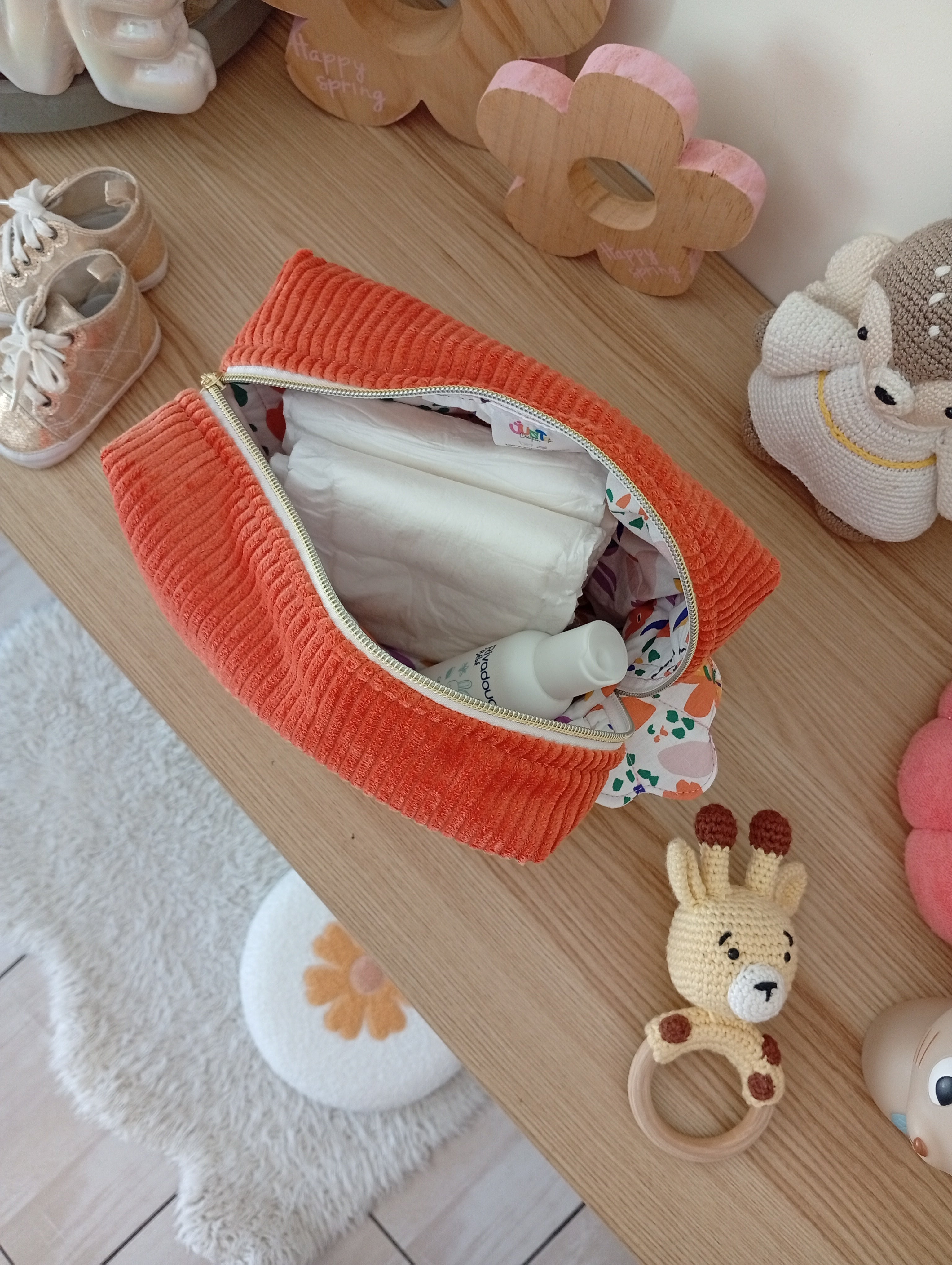 Trousse Coquillage Lama | Orange-Violette