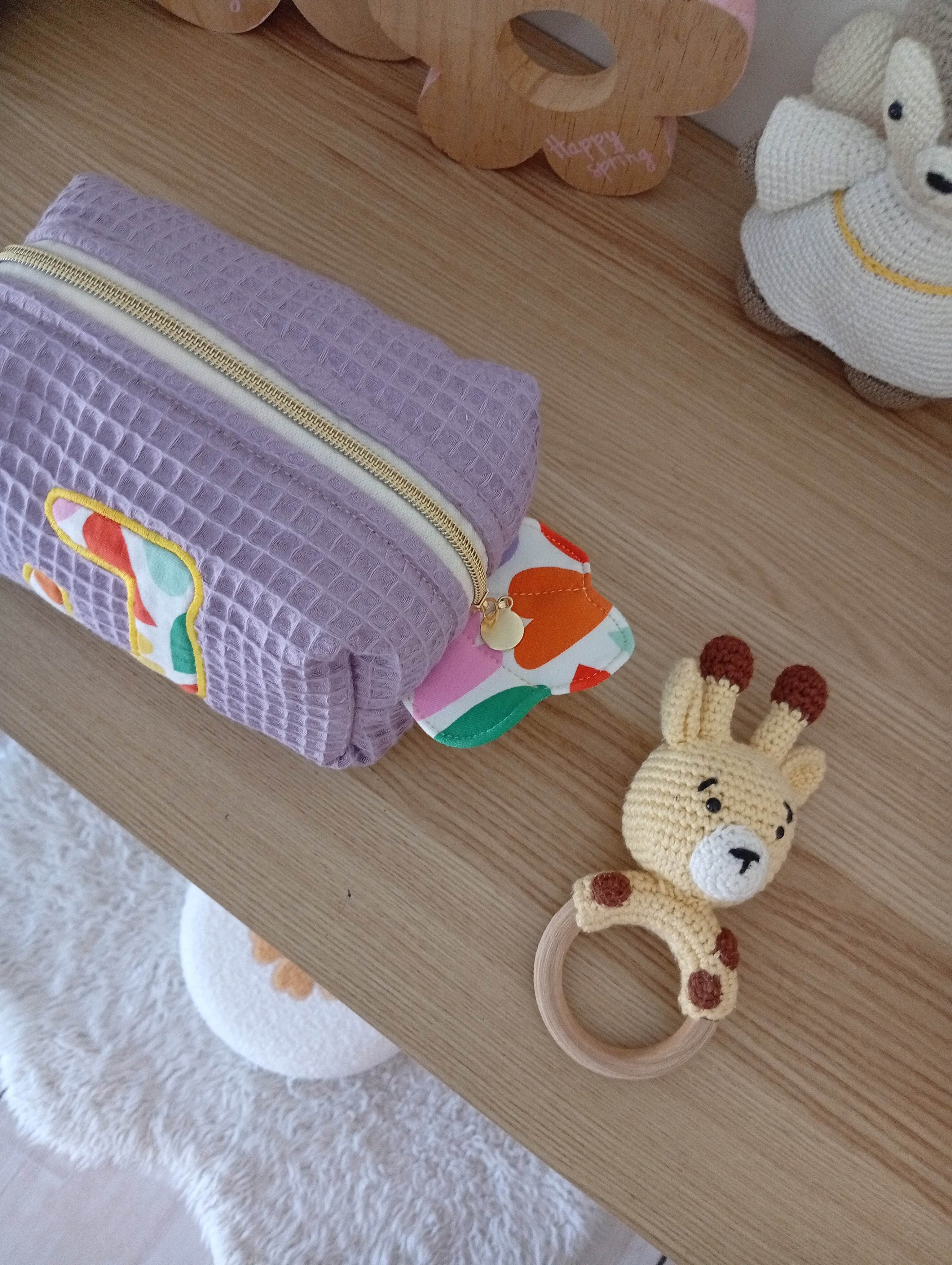 Mini trousse Coquillage Lettre | Lila-Cœur