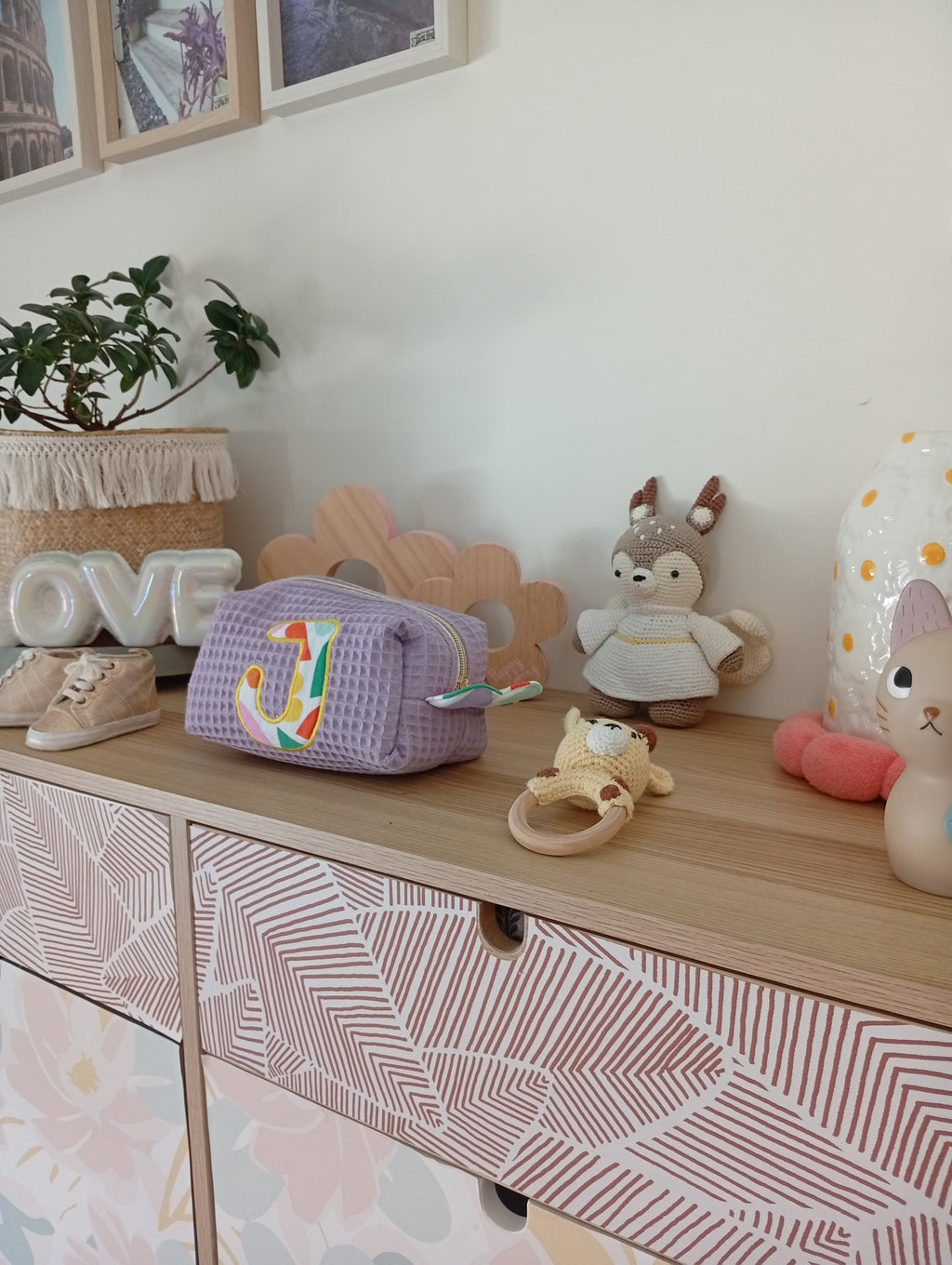 Mini trousse Coquillage Lettre | Lila-Cœur