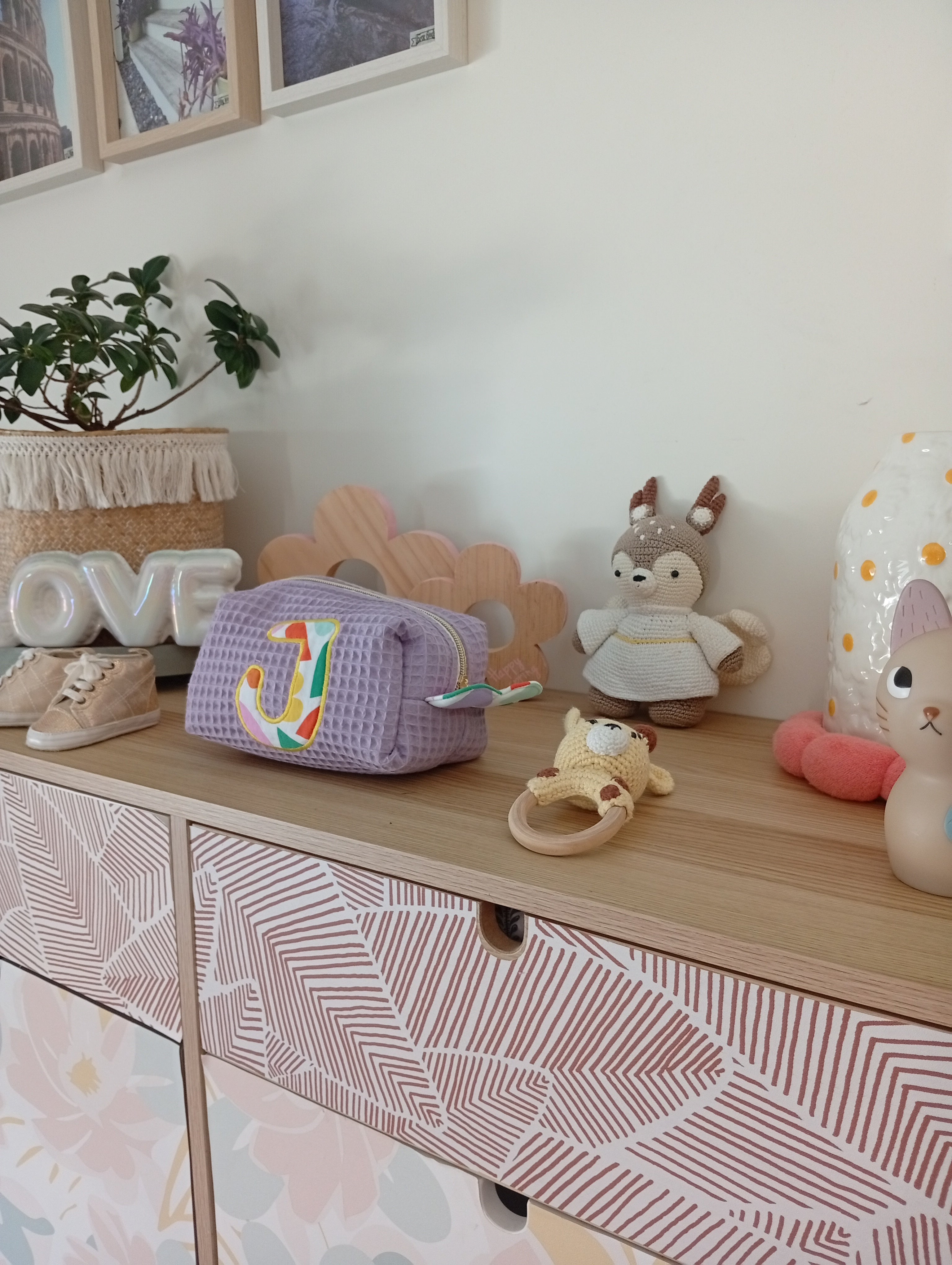 Mini trousse Coquillage Lettre | Lila-Cœur