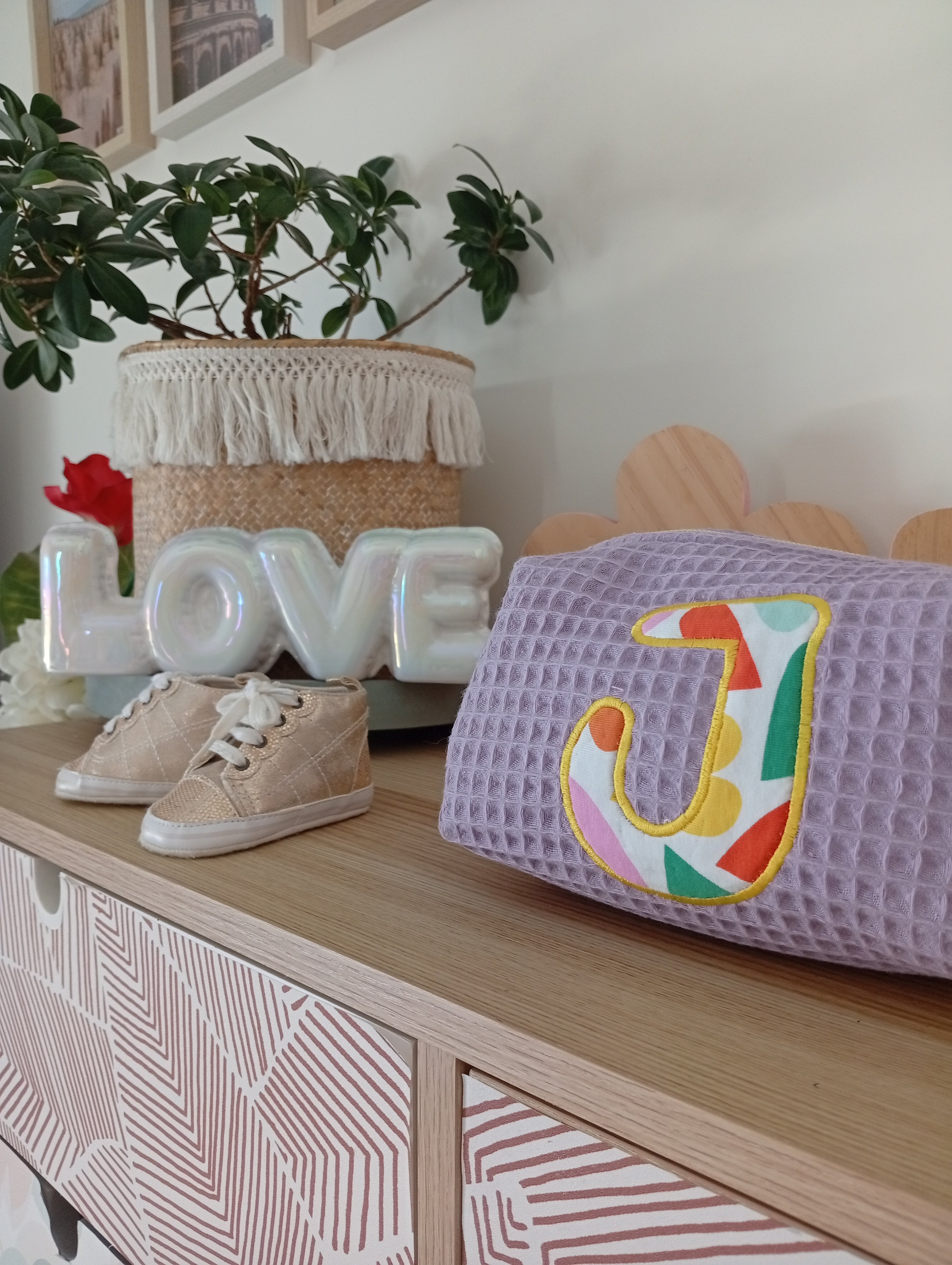 Mini trousse Coquillage Lettre | Lila-Cœur