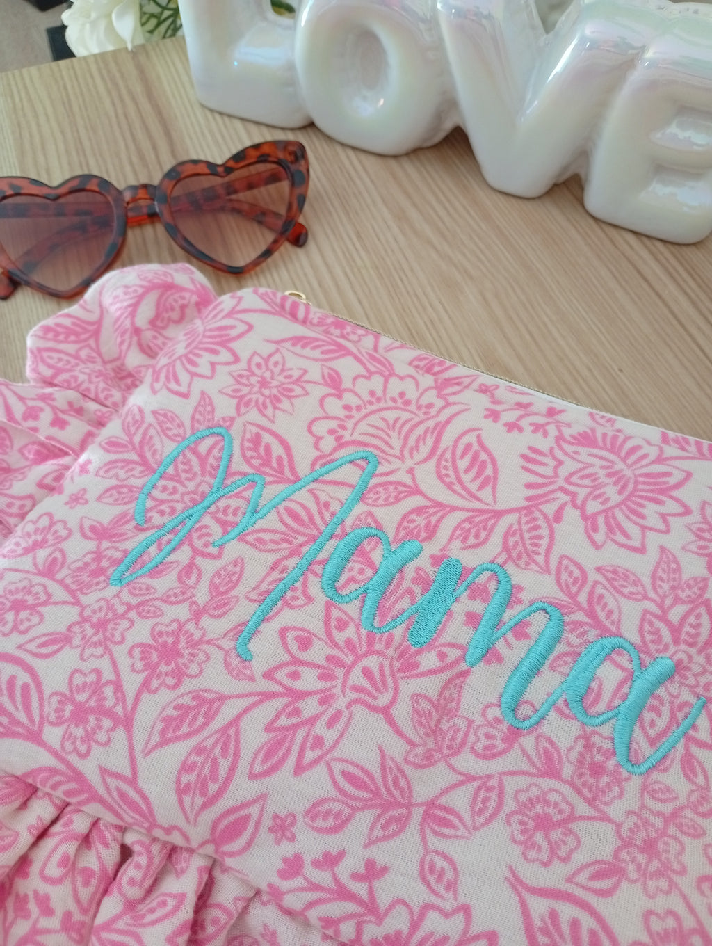 Mini Pochette | Fleurs Rose