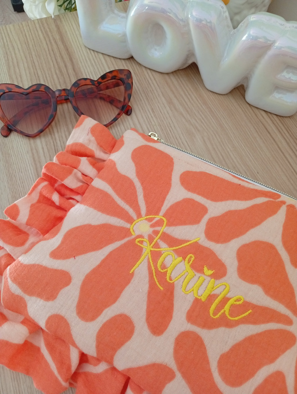 Mini Pochette | Fleurs Saumon