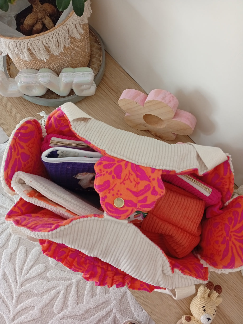 Mama Cabas Beige | Orange Violet