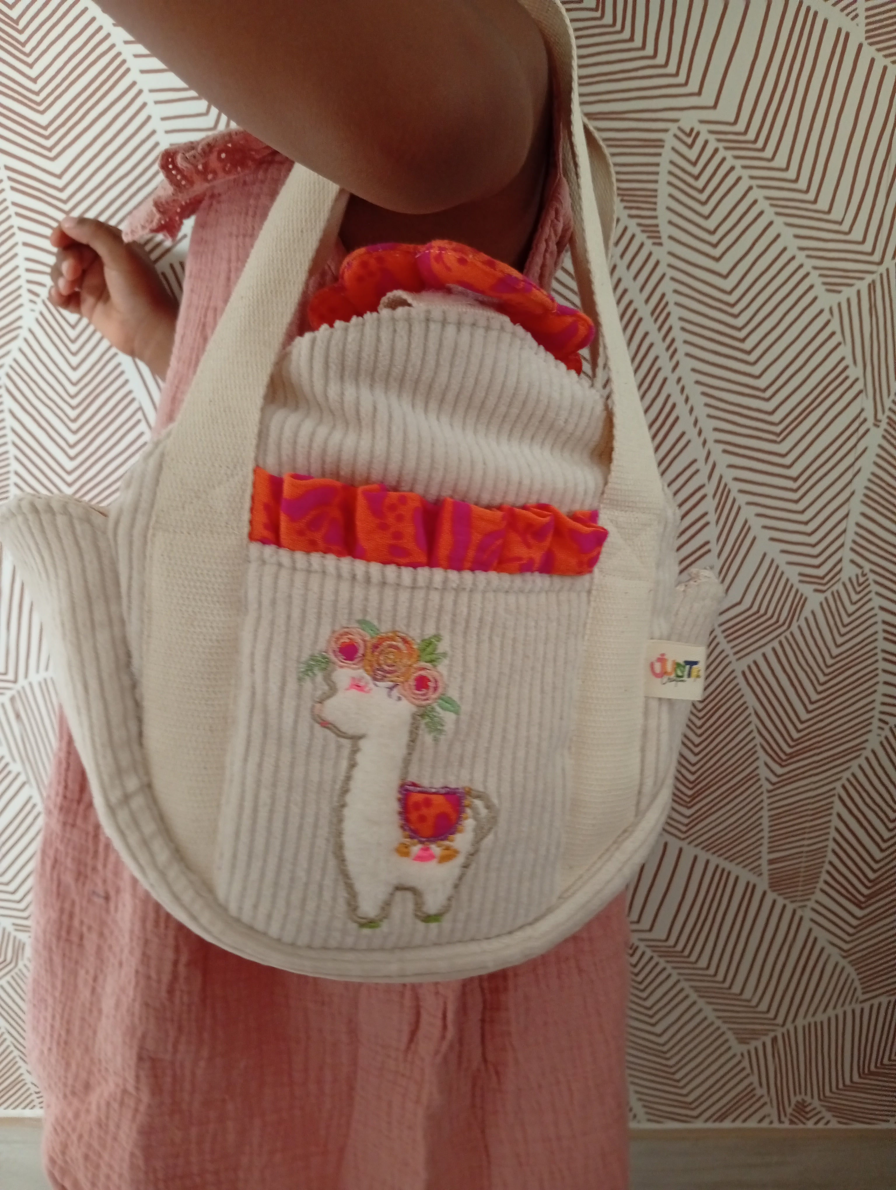 Mini Cabas Beige | Orange-Violet