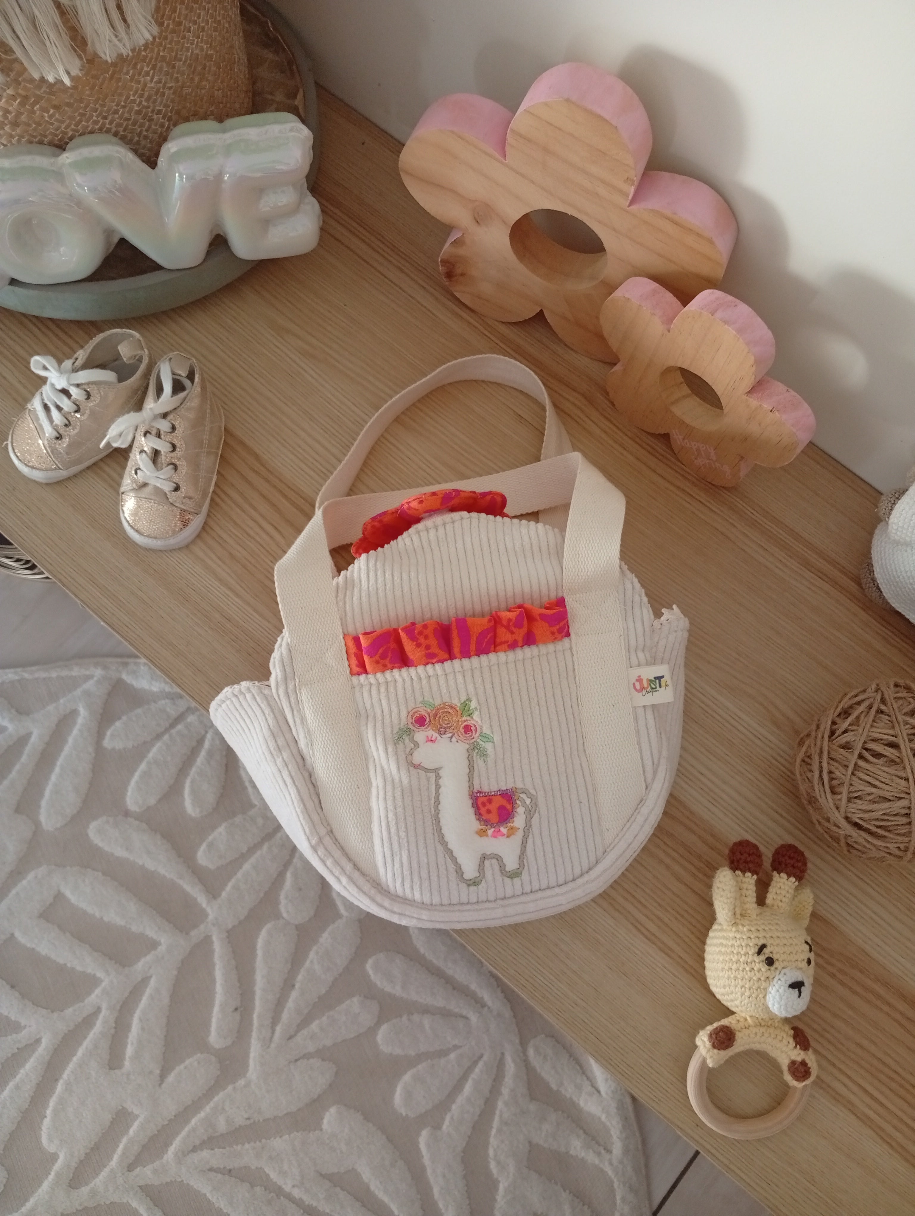 Mini Cabas Beige | Orange-Violet