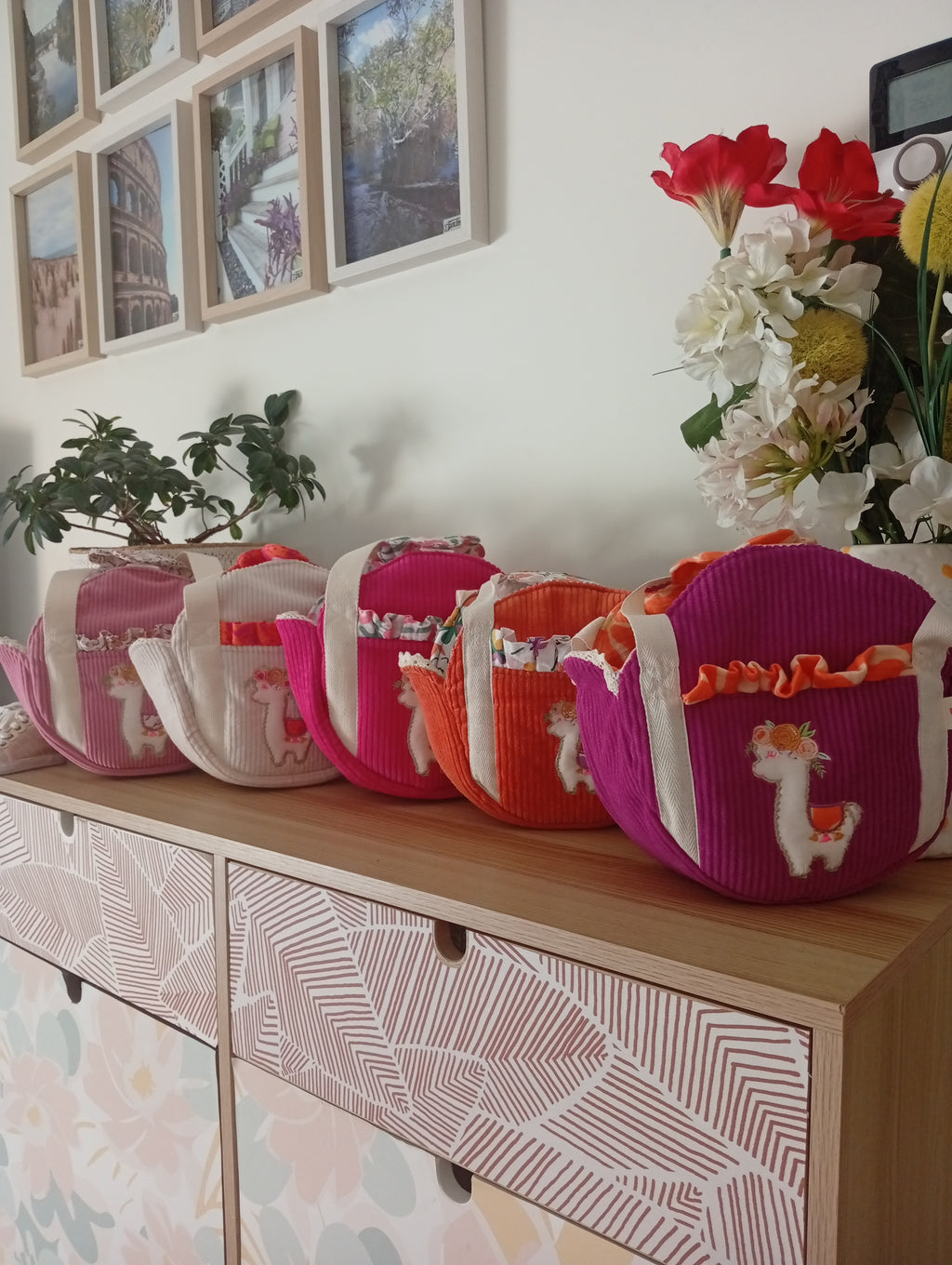 Mini Cabas Beige | Orange-Violet