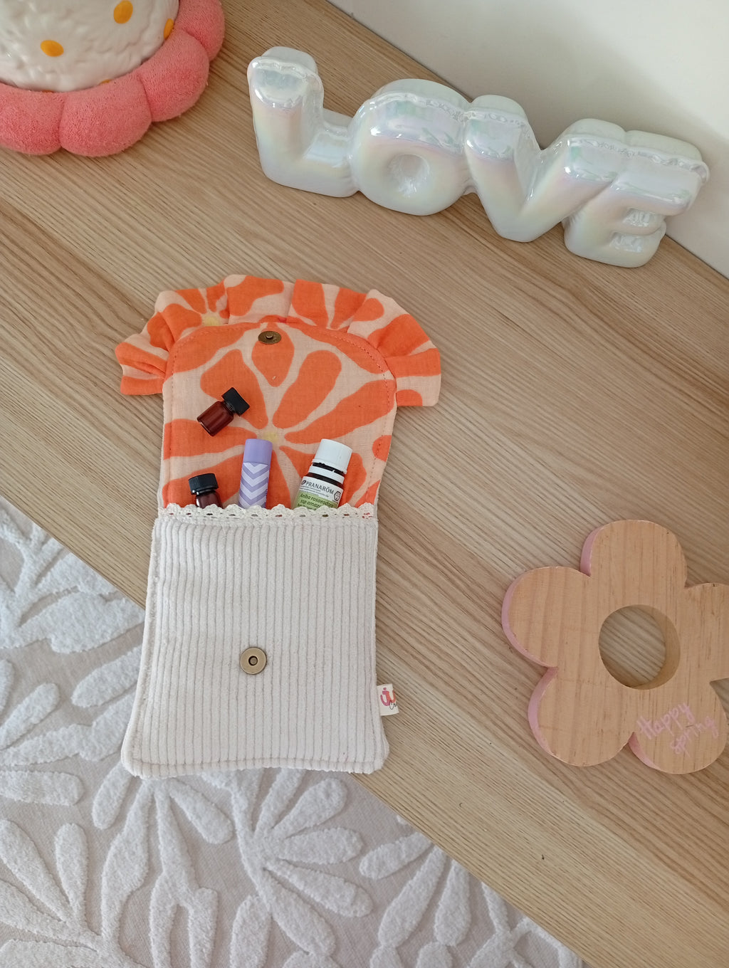 Mini Urgence Beige | Fleurs Saumon