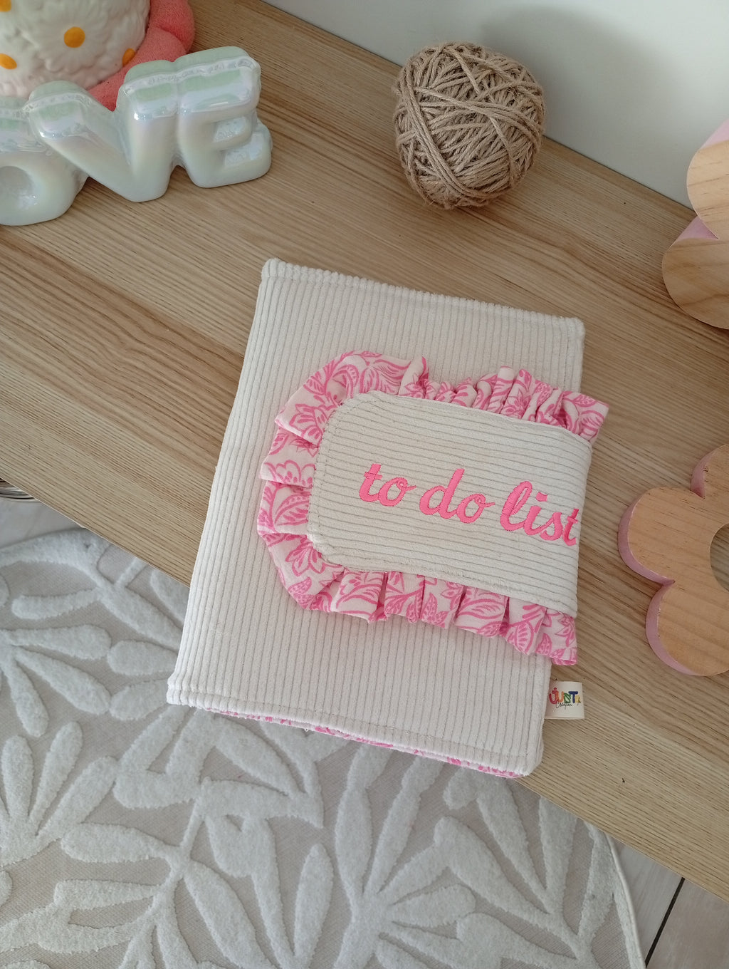 Organise ta journée | Beige - Fleurs Rose