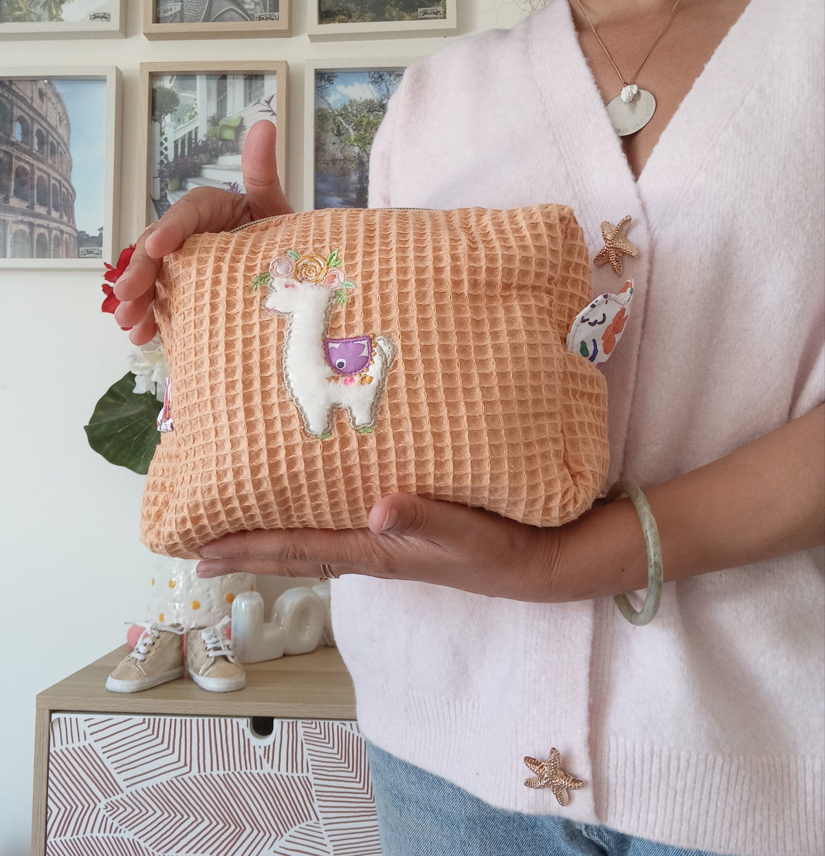 Trousse Coquillage Lama Melon | Violette