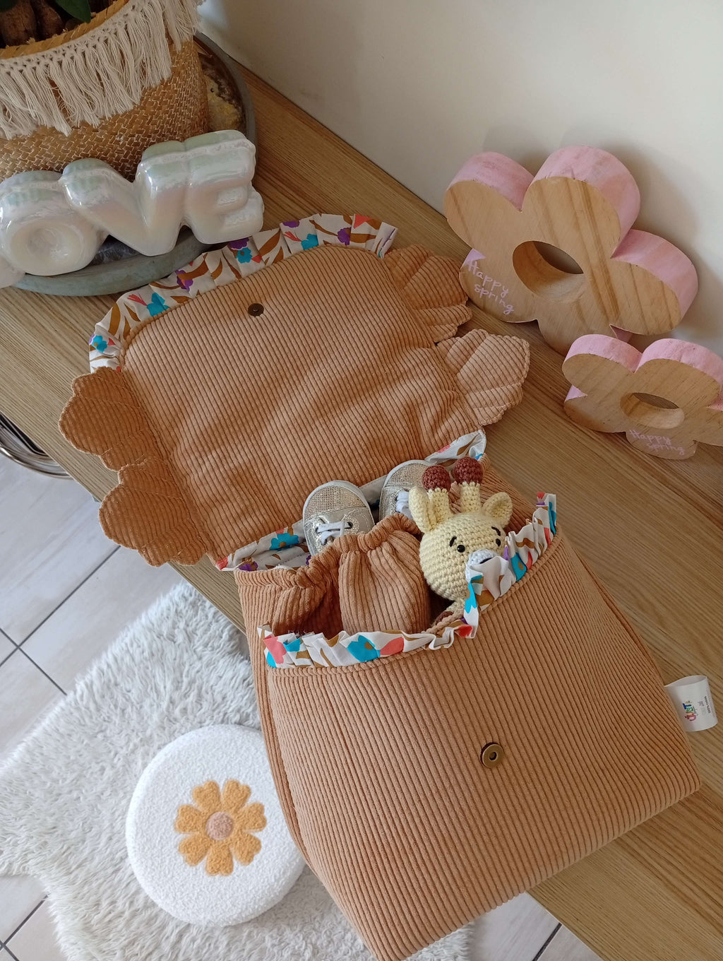 Le 1er sac de demoiselle Lama | Camel - Multi Fleurs