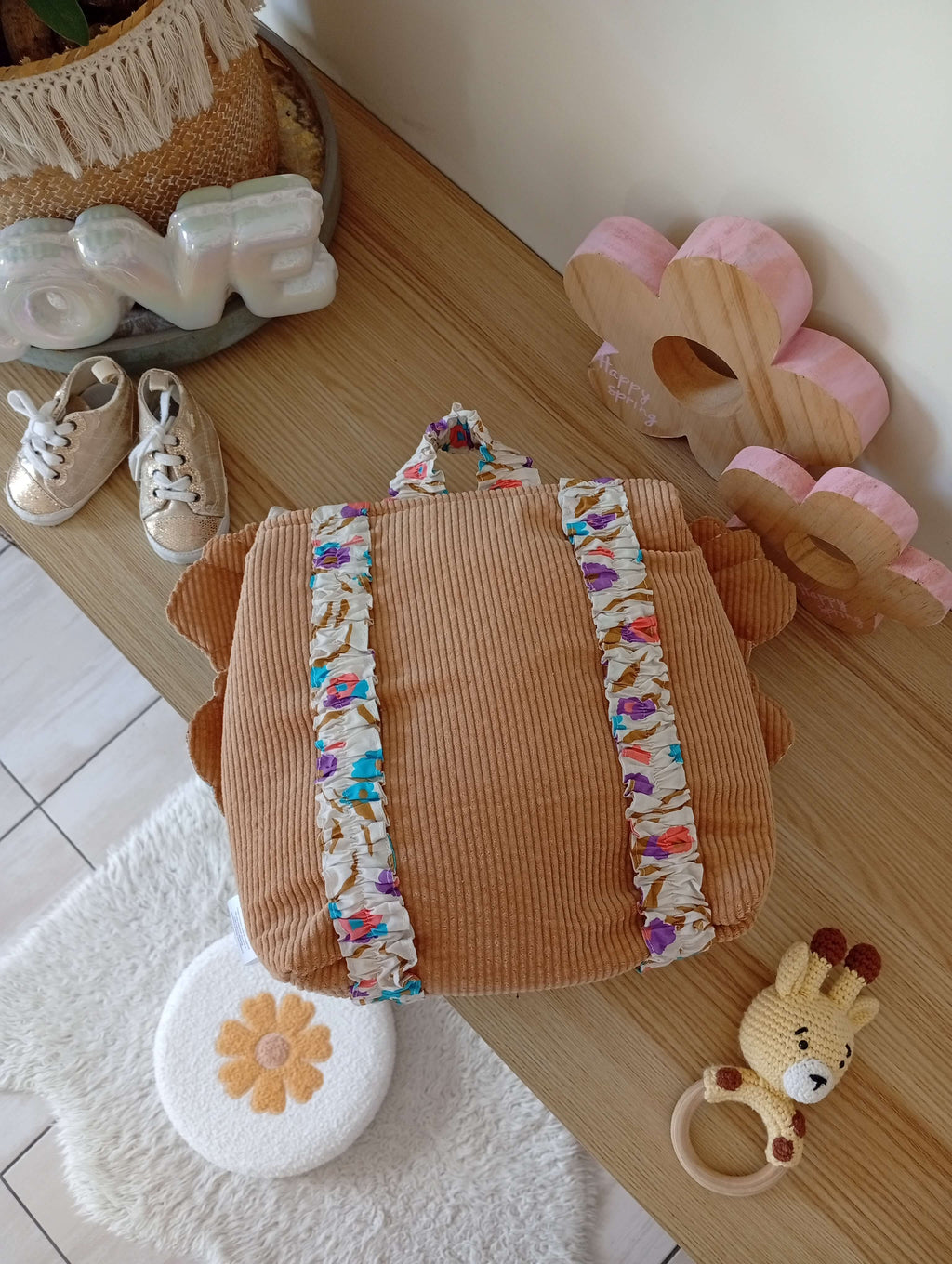 Le 1er sac de demoiselle Lama | Camel - Multi Fleurs