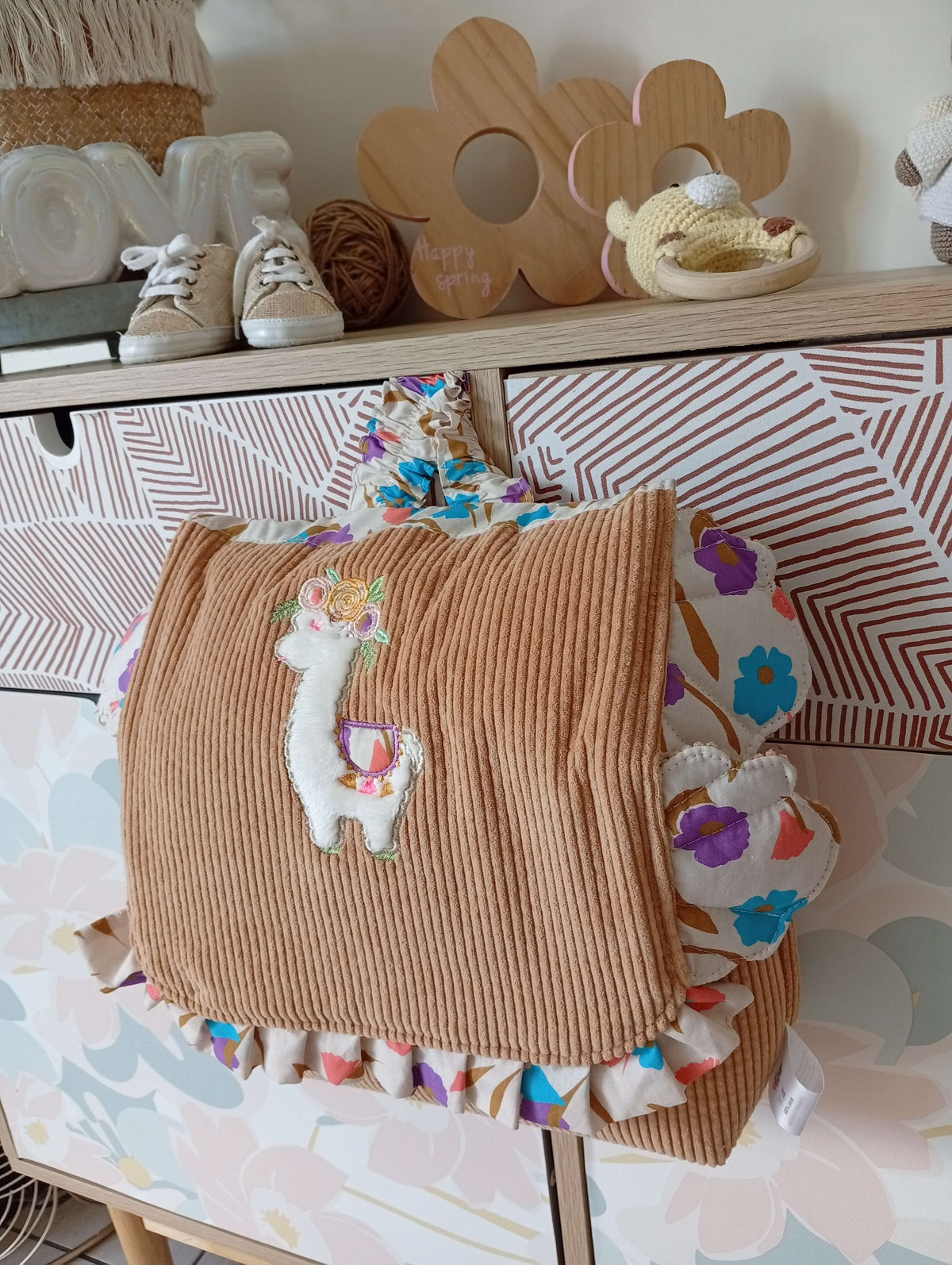 Le 1er sac de demoiselle Lama | Camel - Multi Fleurs