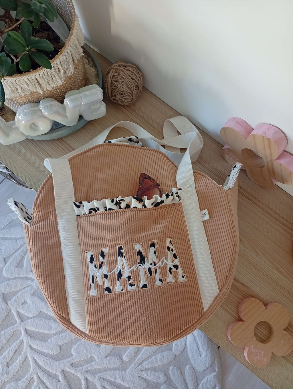 Mama Cabas Camel | Léopard