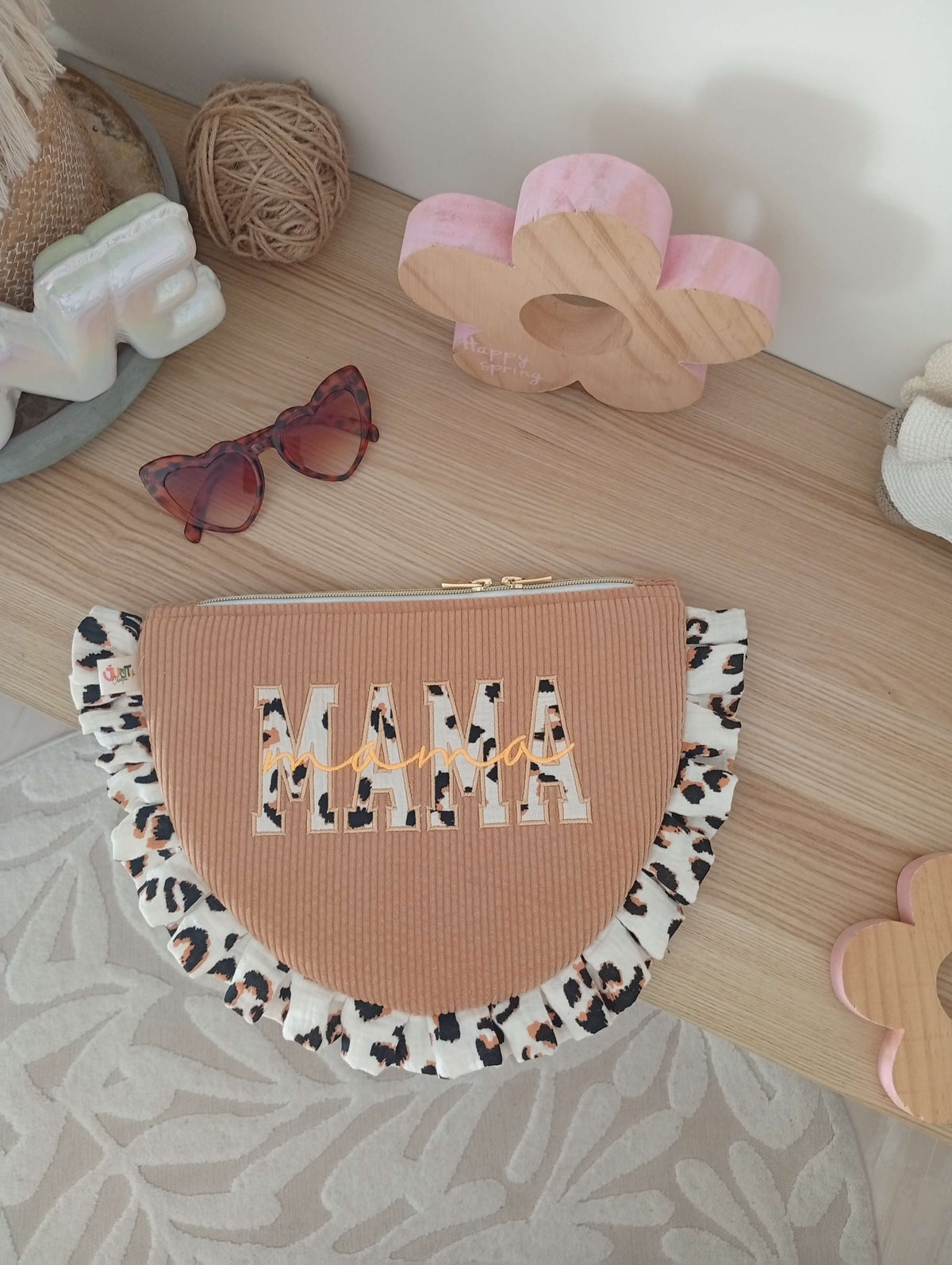 Mama Pochette Camel | Léopard