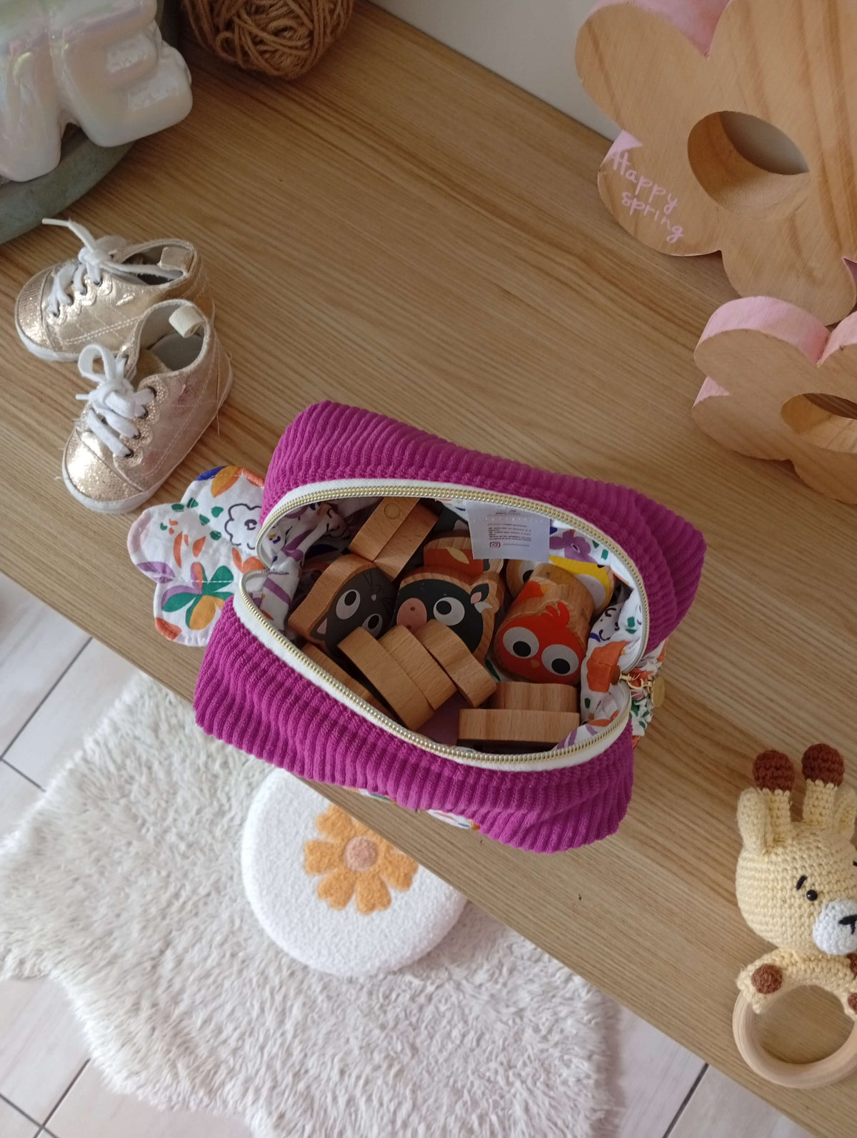Mini trousse Coquillage Lettre | Cyclamen - Violette