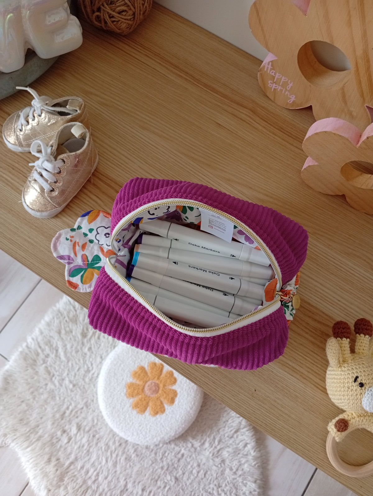 Mini trousse Coquillage Lettre | Cyclamen - Violette