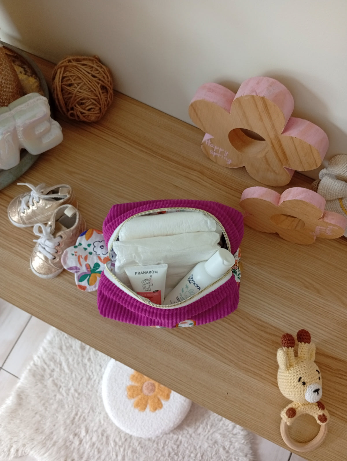 Mini trousse Coquillage Lettre | Cyclamen - Violette