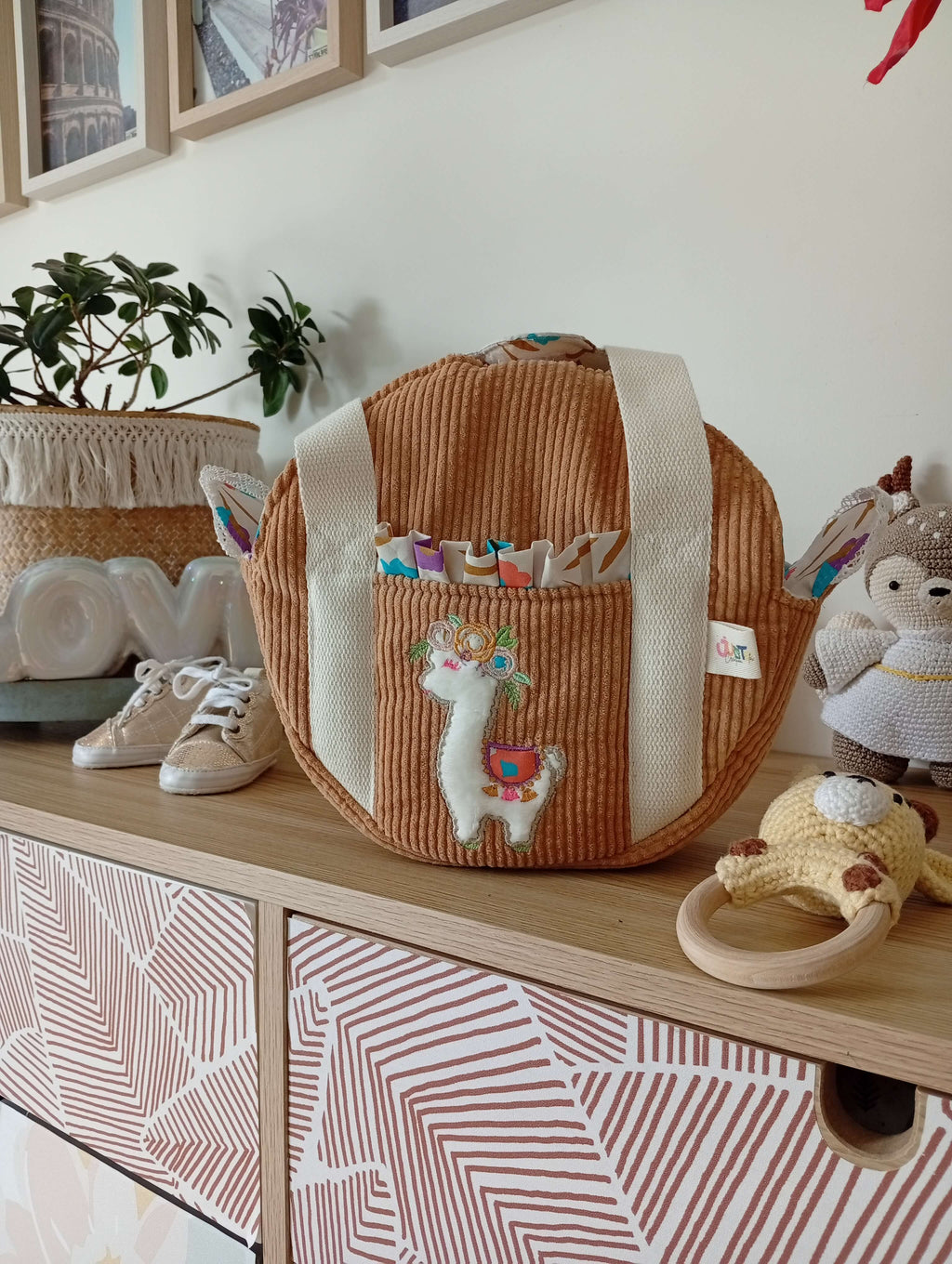 Matchy de Cabas Camel | Multi Fleurs