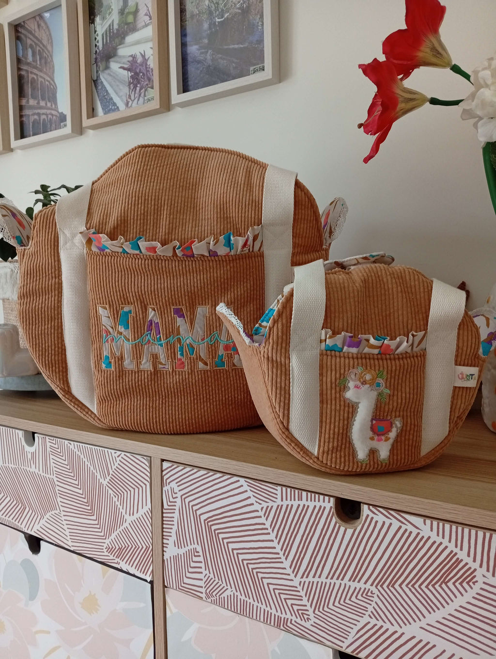 Matchy de Cabas Camel | Multi Fleurs