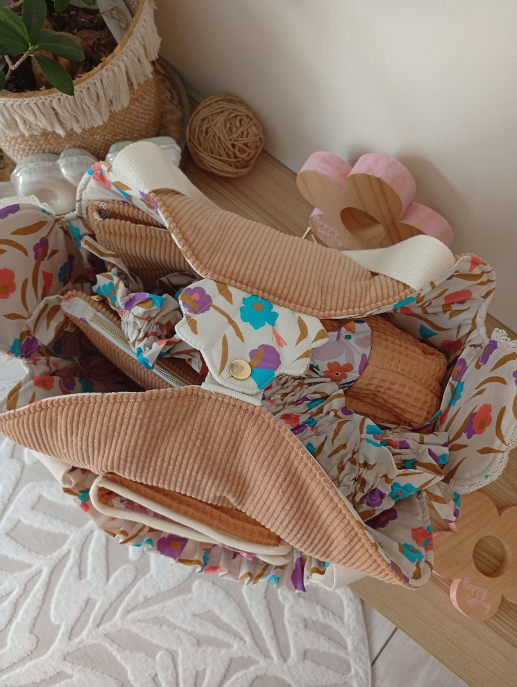 Matchy de Cabas Camel | Multi Fleurs
