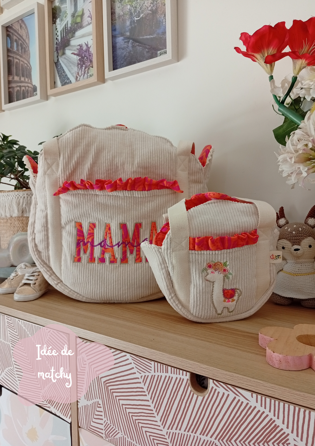 Mini Cabas Beige | Orange-Violet