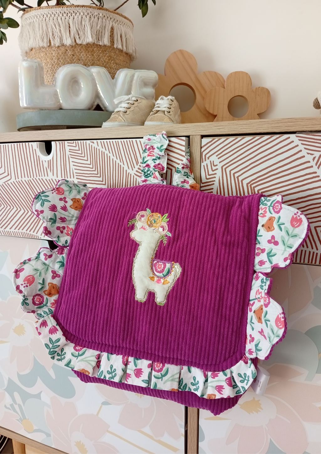 Broderie fixe Lama Cyclamen