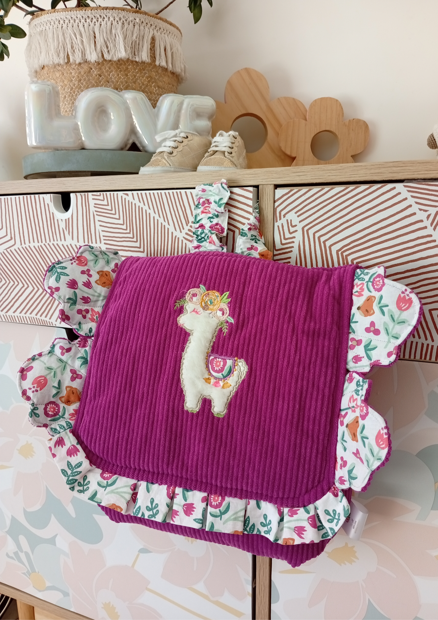 Broderie fixe Lama Cyclamen