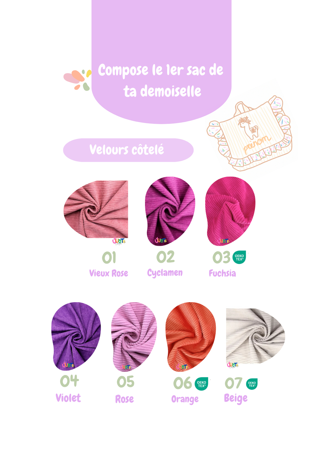 Le 1er sac de demoiselle Lama - Personnalisable