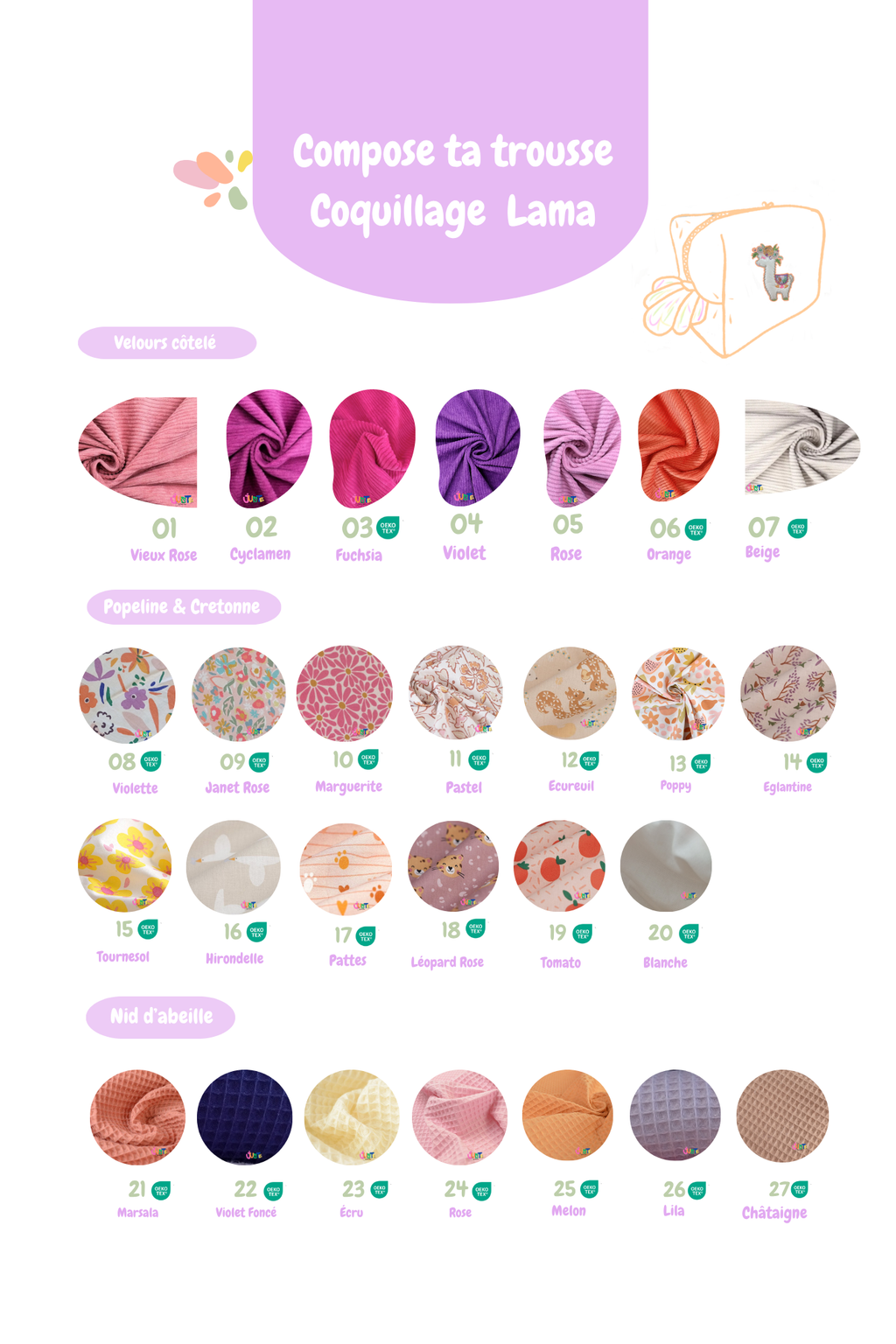 Trousse Coquillage | Lama Personnalisable