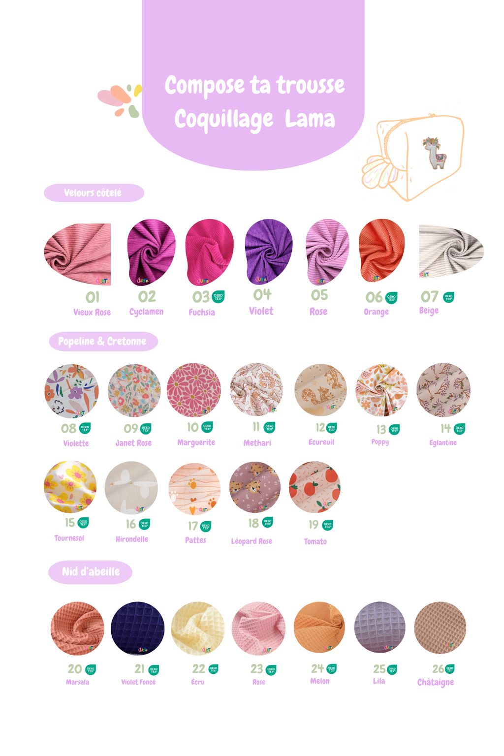 Trousse Coquillage | Lama Personnalisable