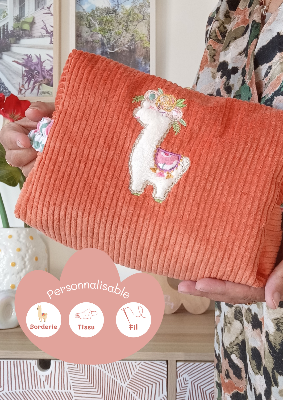 Trousse Coquillage Lama | Personnalisable