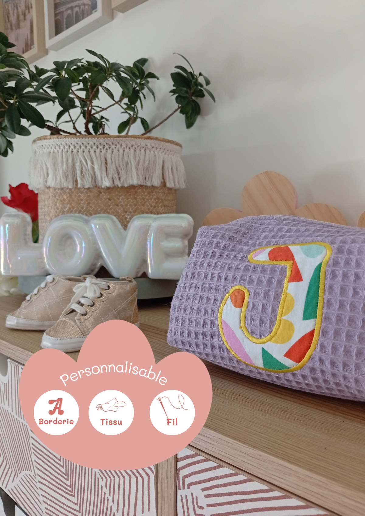 Mini trousse Coquillage | Lettre - Personnalisable