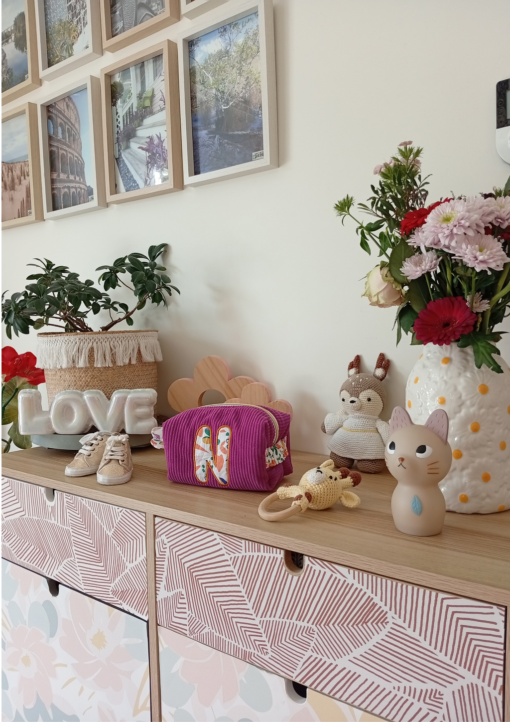 Mini trousse Coquillage Lettre | Cyclamen - Violette