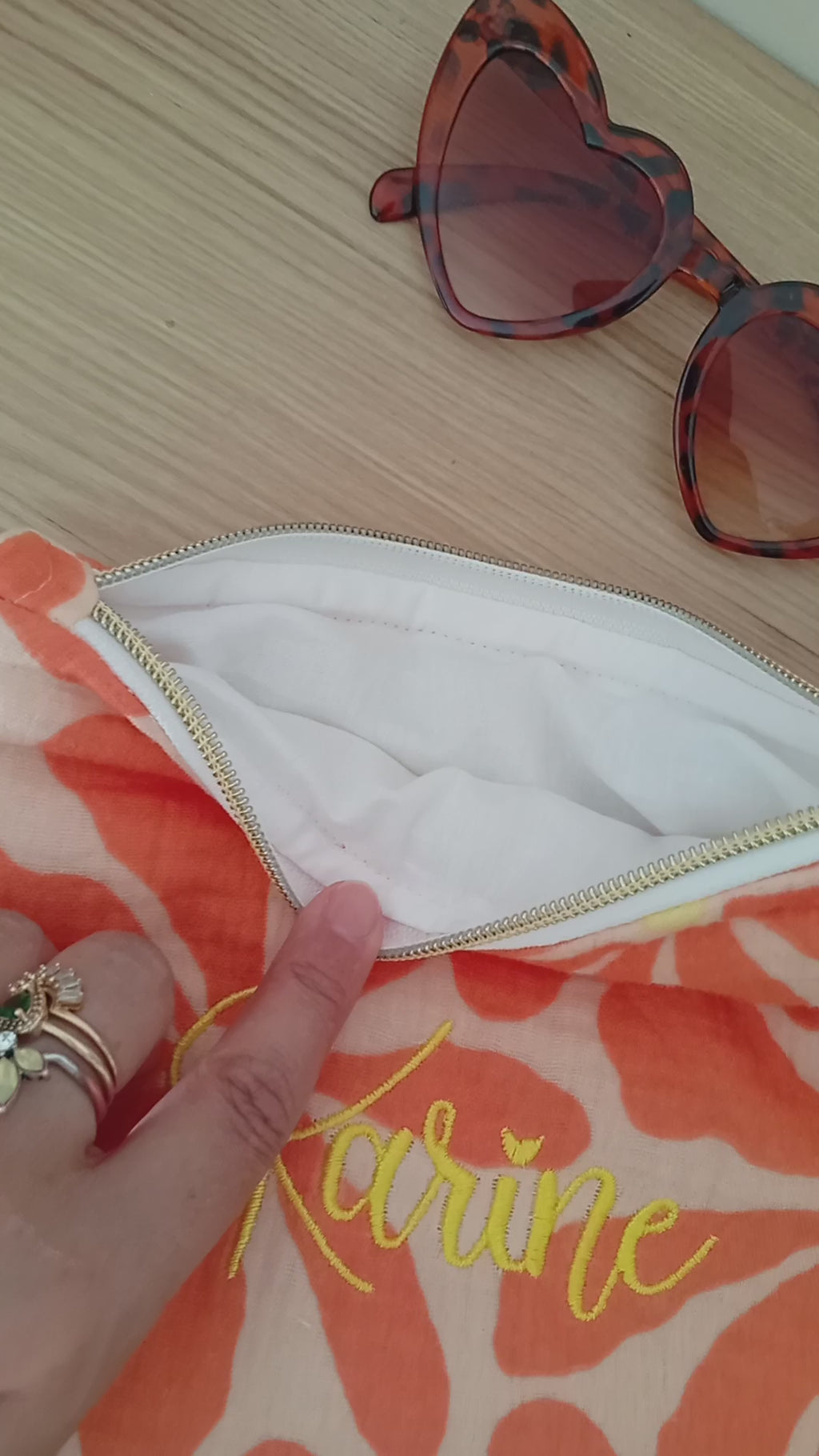 Mini Pochette | Fleurs Saumon